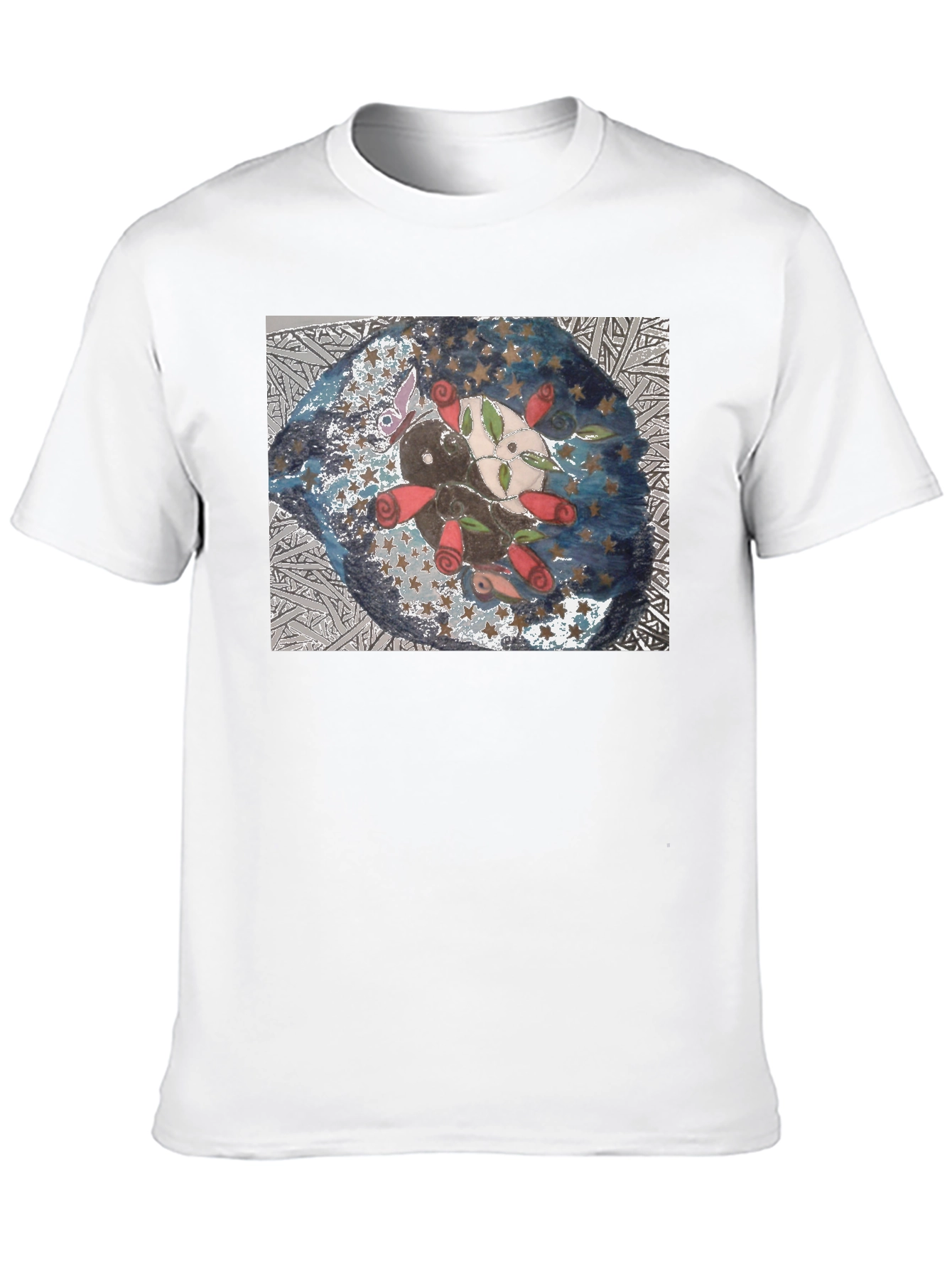 Artistic Axolotl Roses Graphic T-Shirt