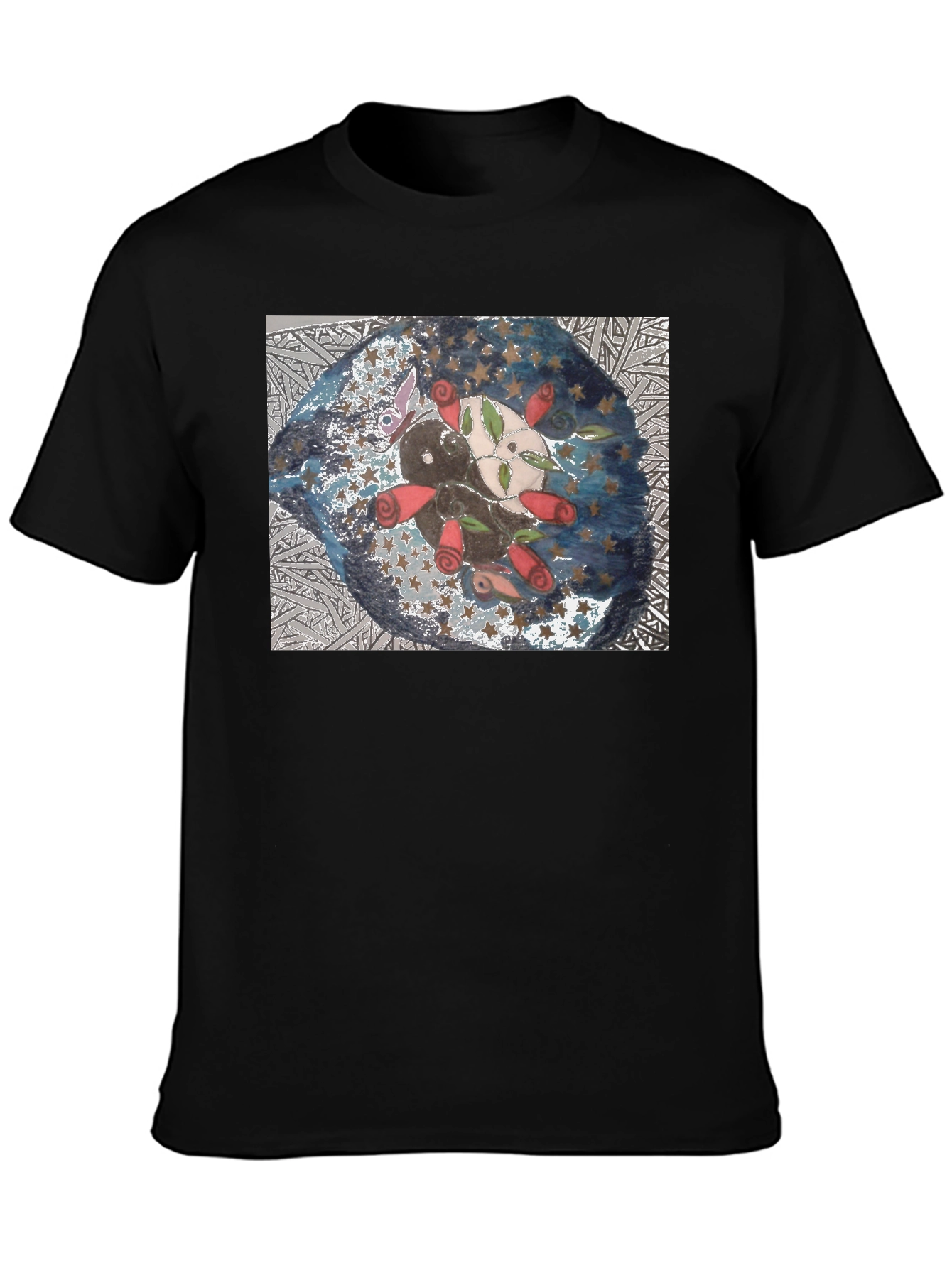 Artistic Axolotl Roses Graphic T-Shirt