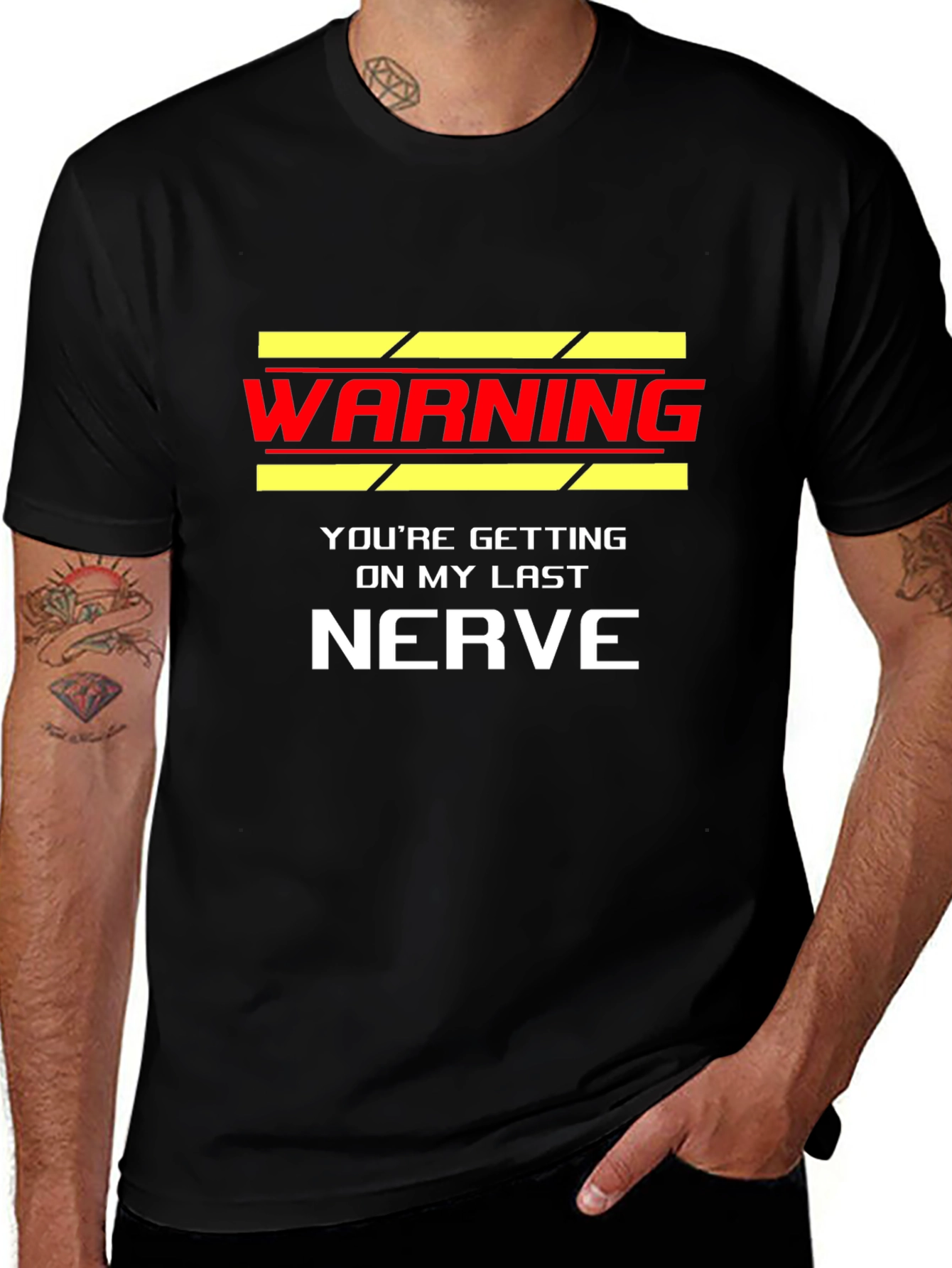 Warning Last Nerve Black T-Shirt