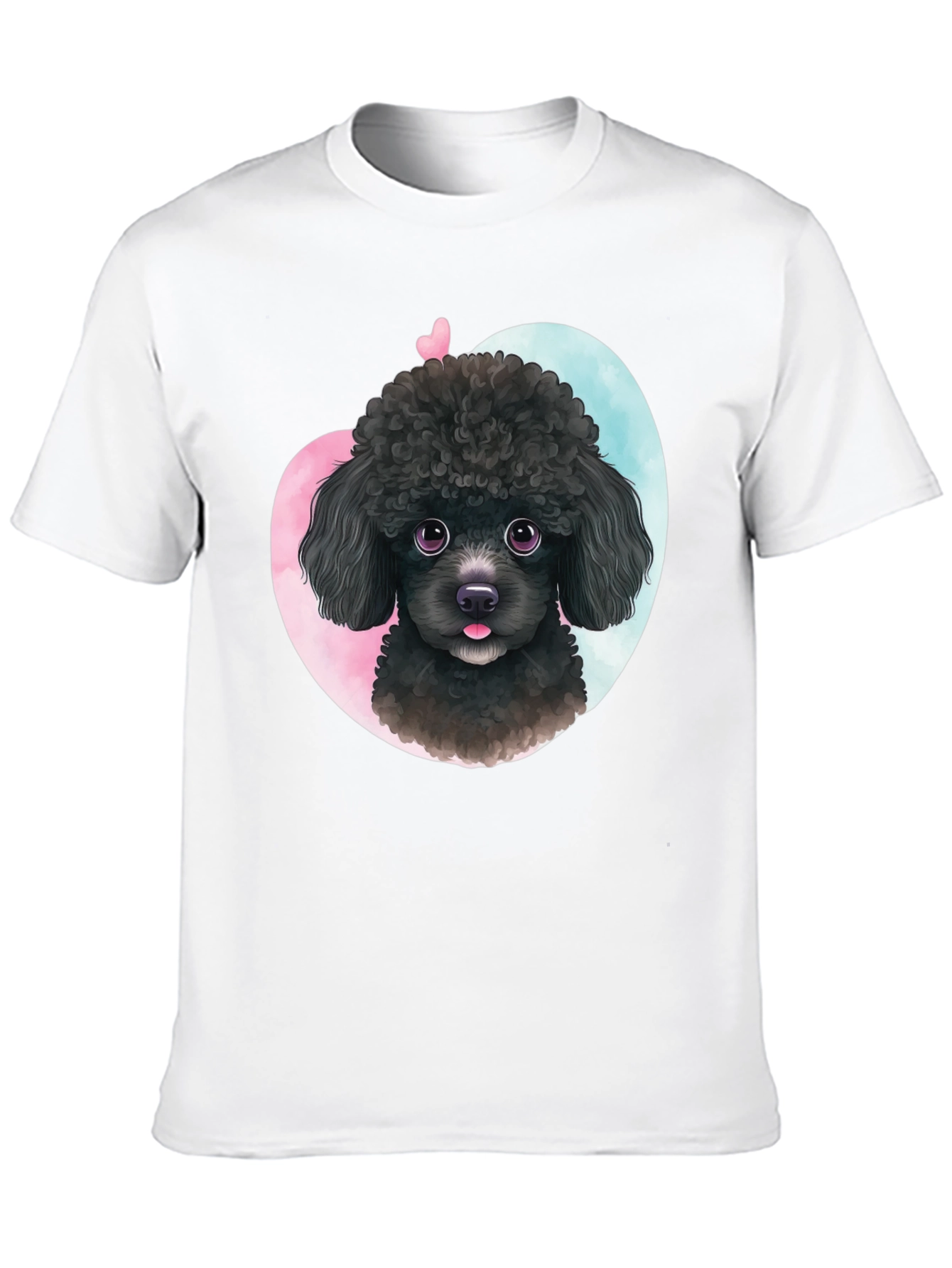 Cute Poodle Heart T-Shirt - Black