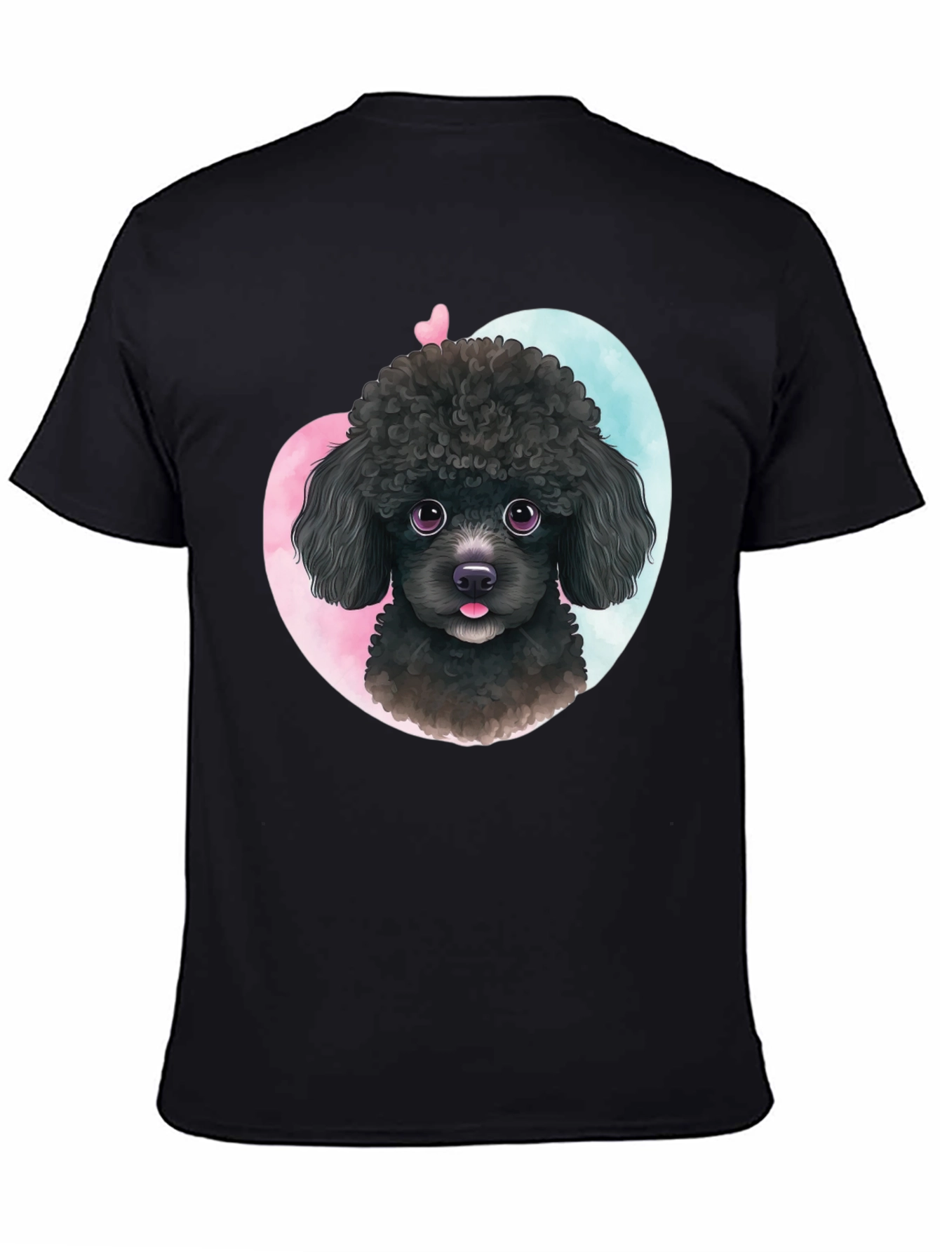 Cute Poodle Heart T-Shirt - Black