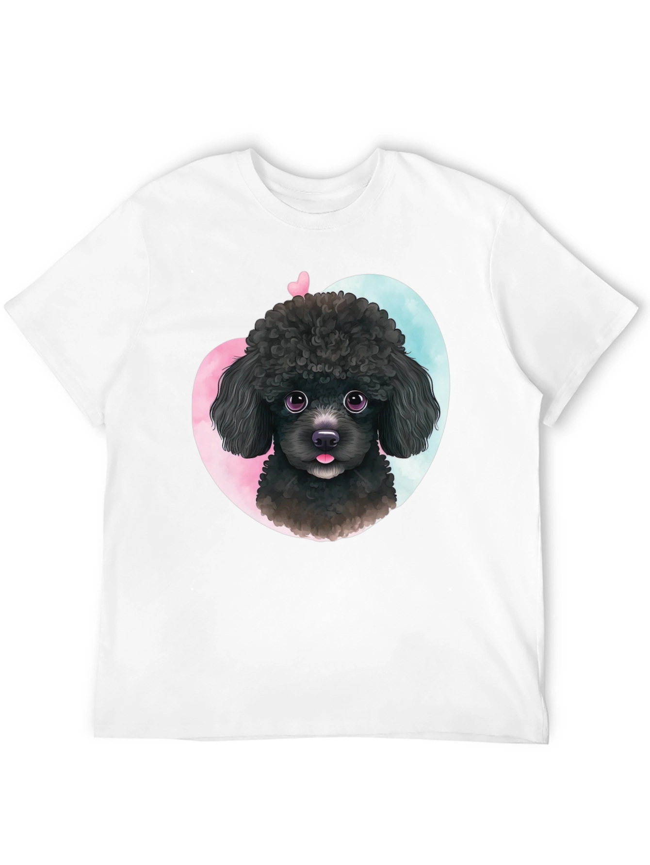 Cute Poodle Heart T-Shirt - Black