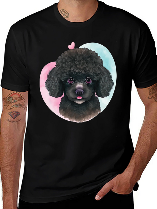 Cute Poodle Heart T-Shirt - Black