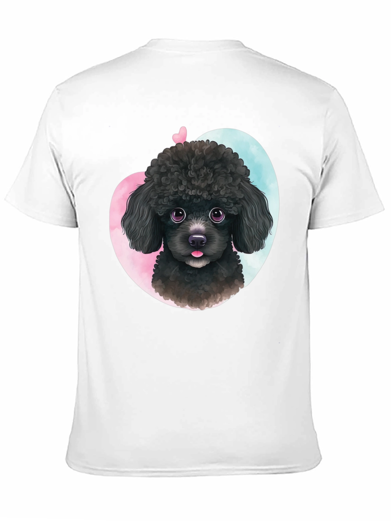 Cute Poodle Heart T-Shirt - Black