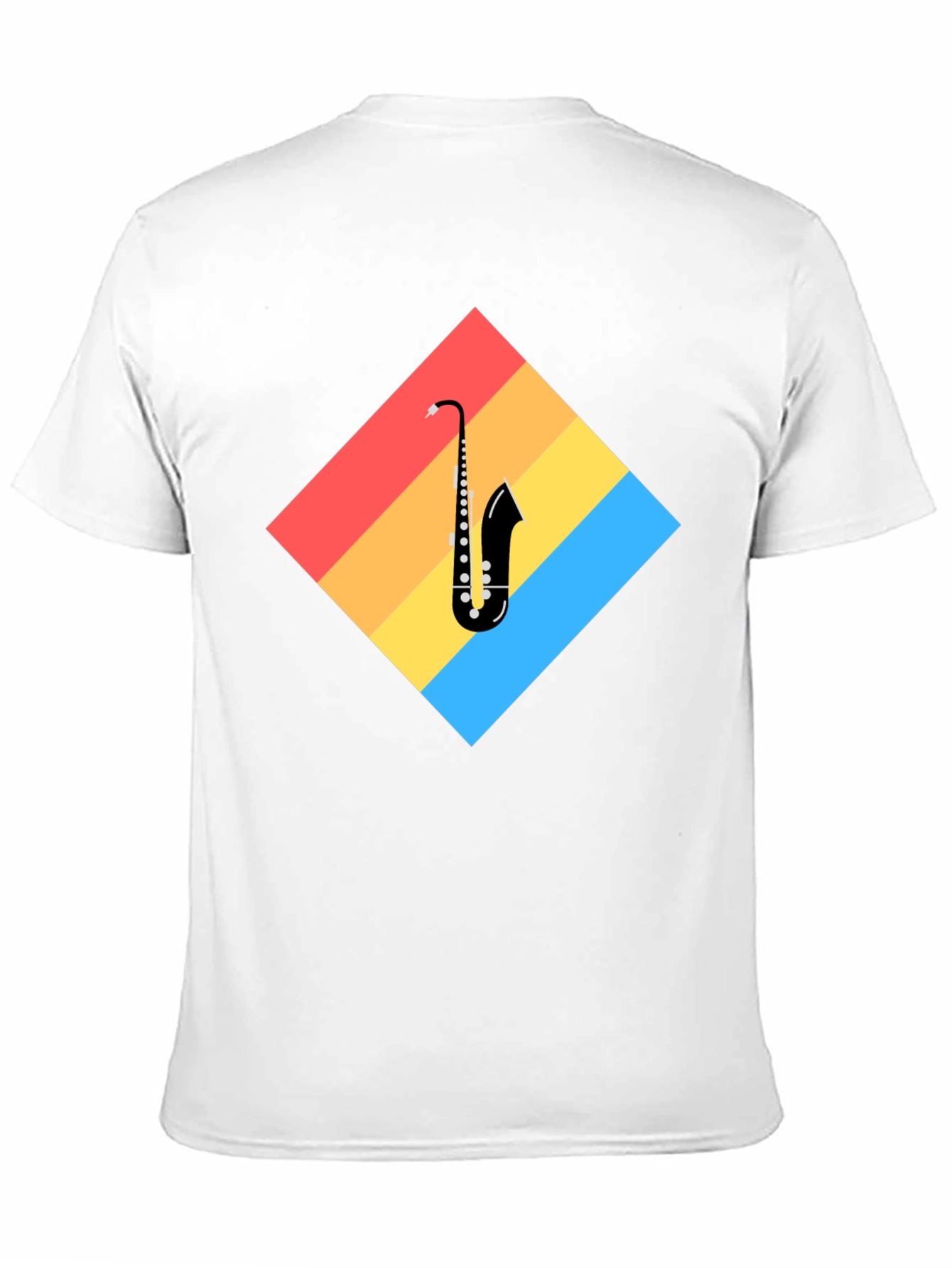 Saxophone Retro Graphic T-Shirt - Black