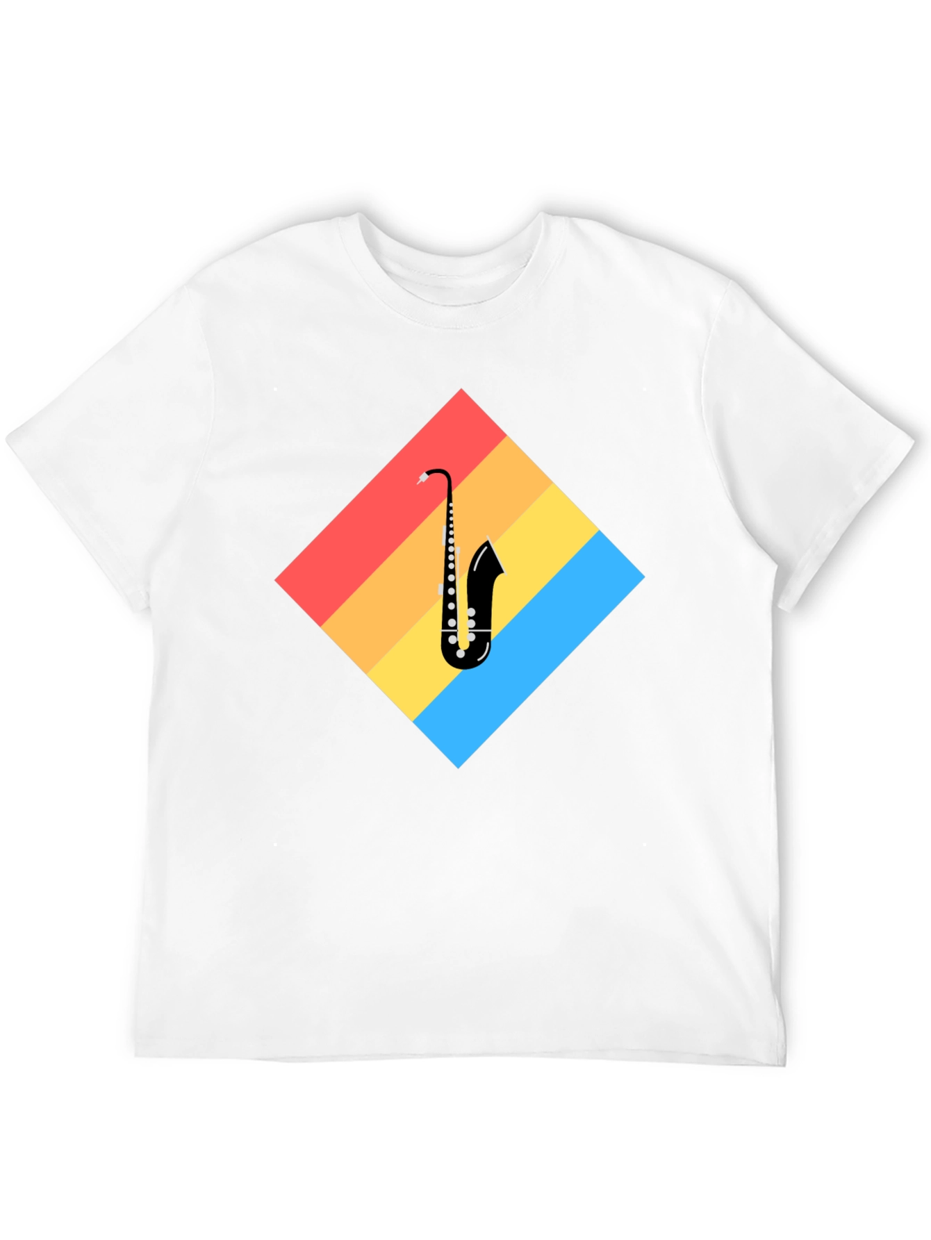 Saxophone Retro Graphic T-Shirt - Black