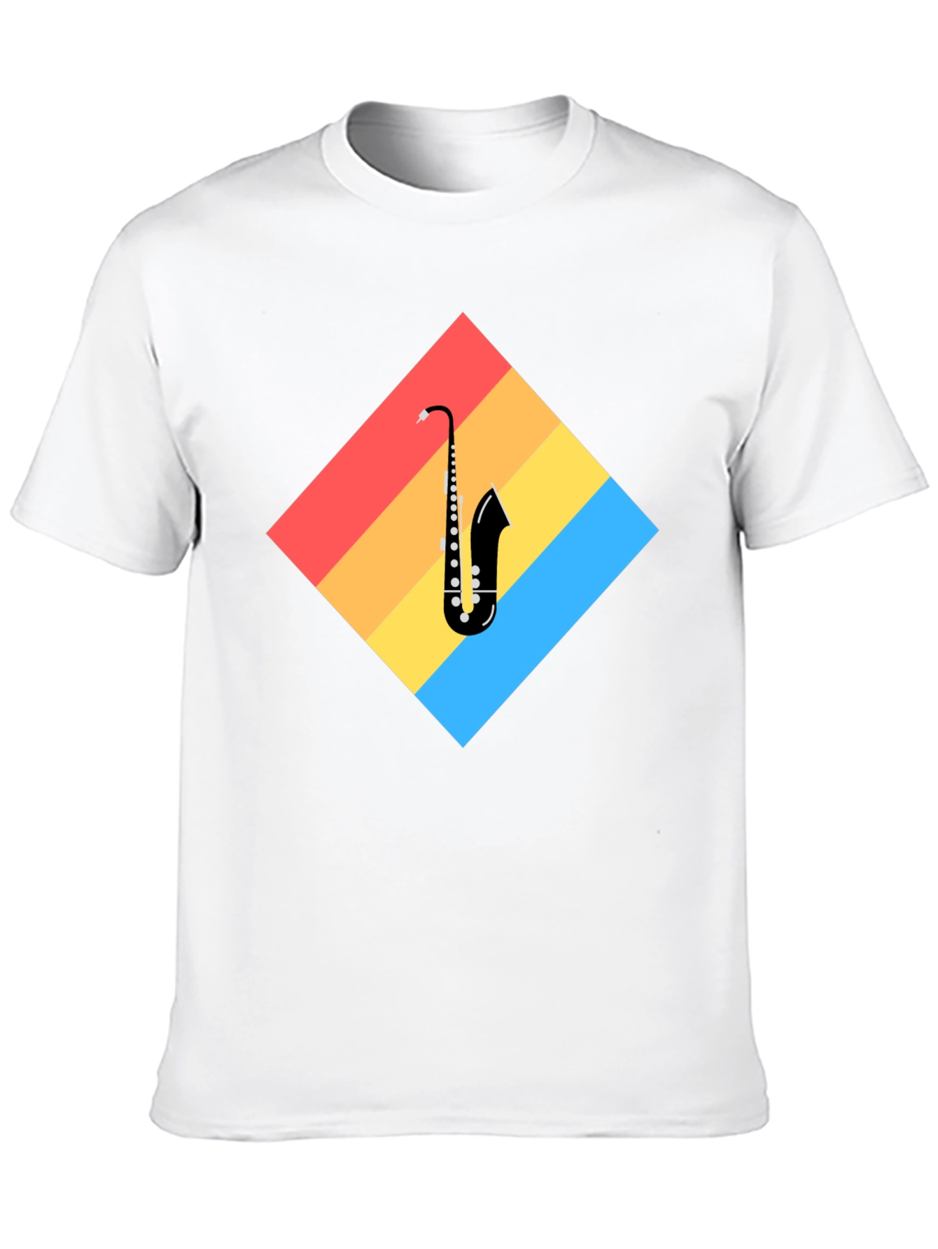 Saxophone Retro Graphic T-Shirt - Black