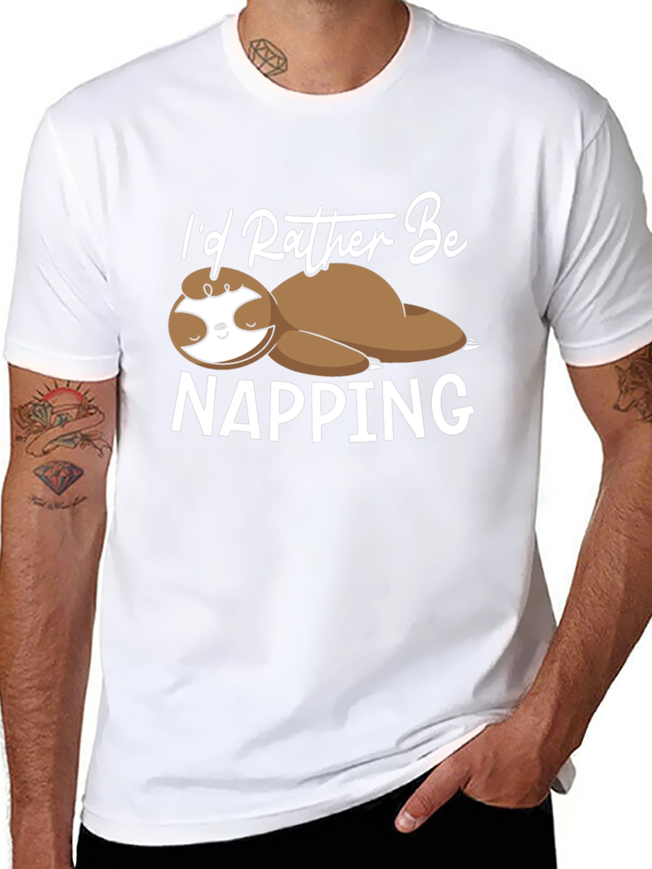 Funny Sloth Napping T-Shirt - Lazy Days Apparel