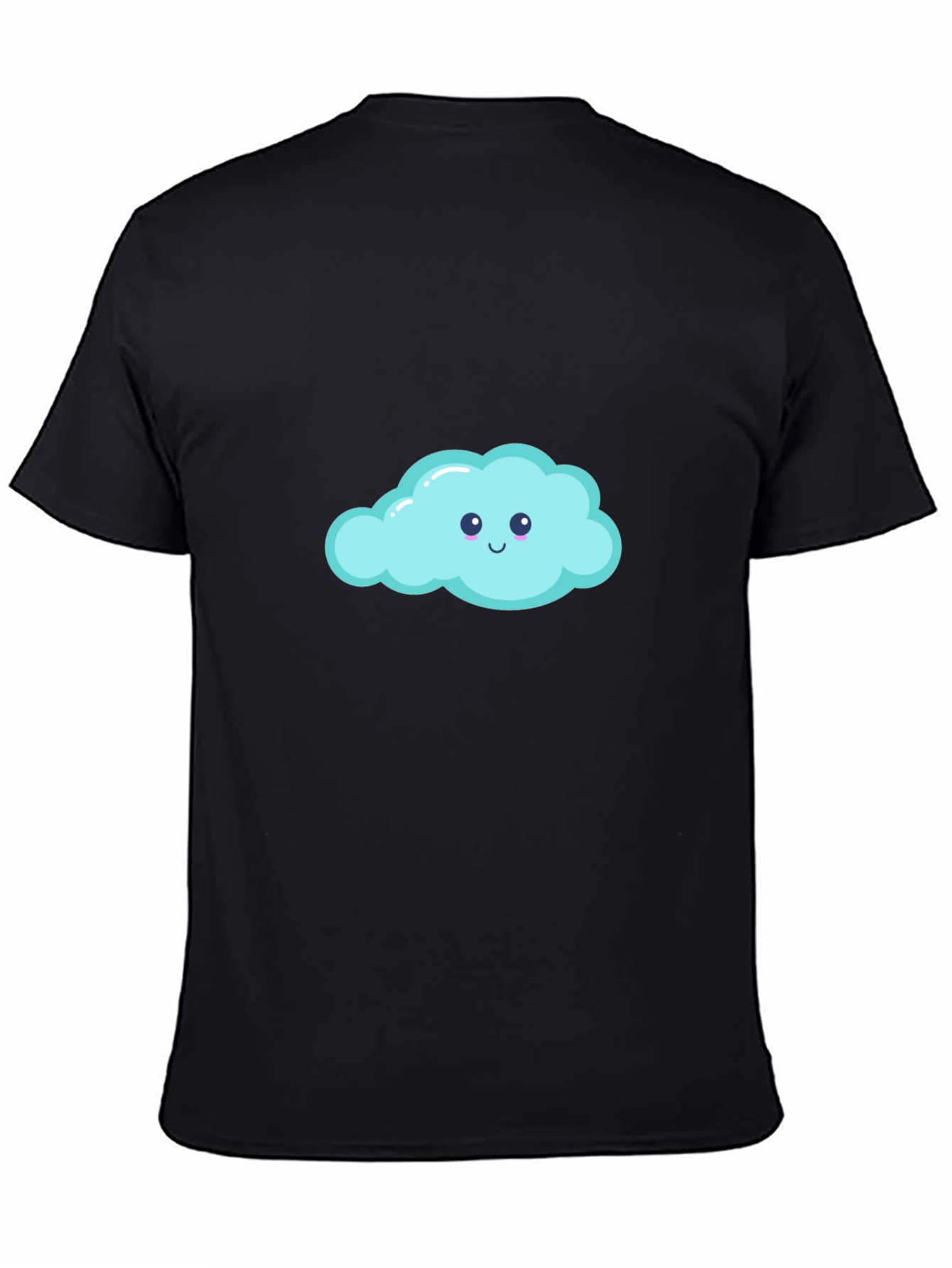Cute Cloud Graphic Black T-Shirt