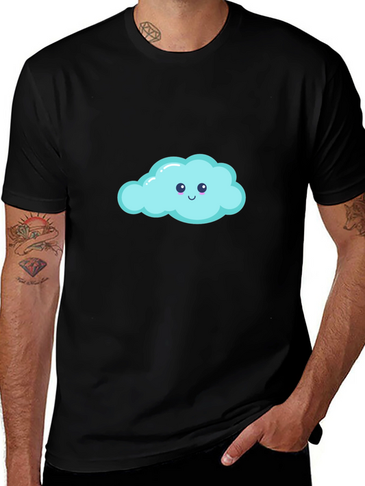 Cute Cloud Graphic Black T-Shirt