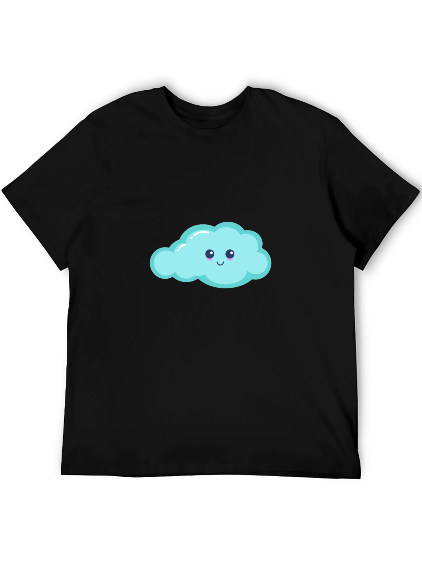 Cute Cloud Graphic Black T-Shirt