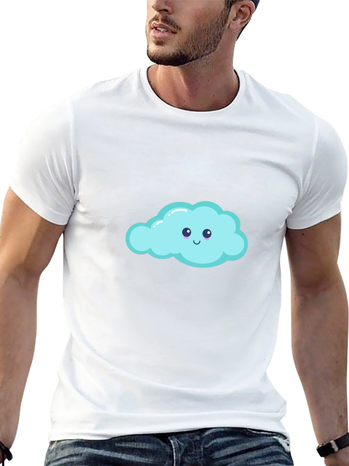 Cute Cloud Graphic Black T-Shirt