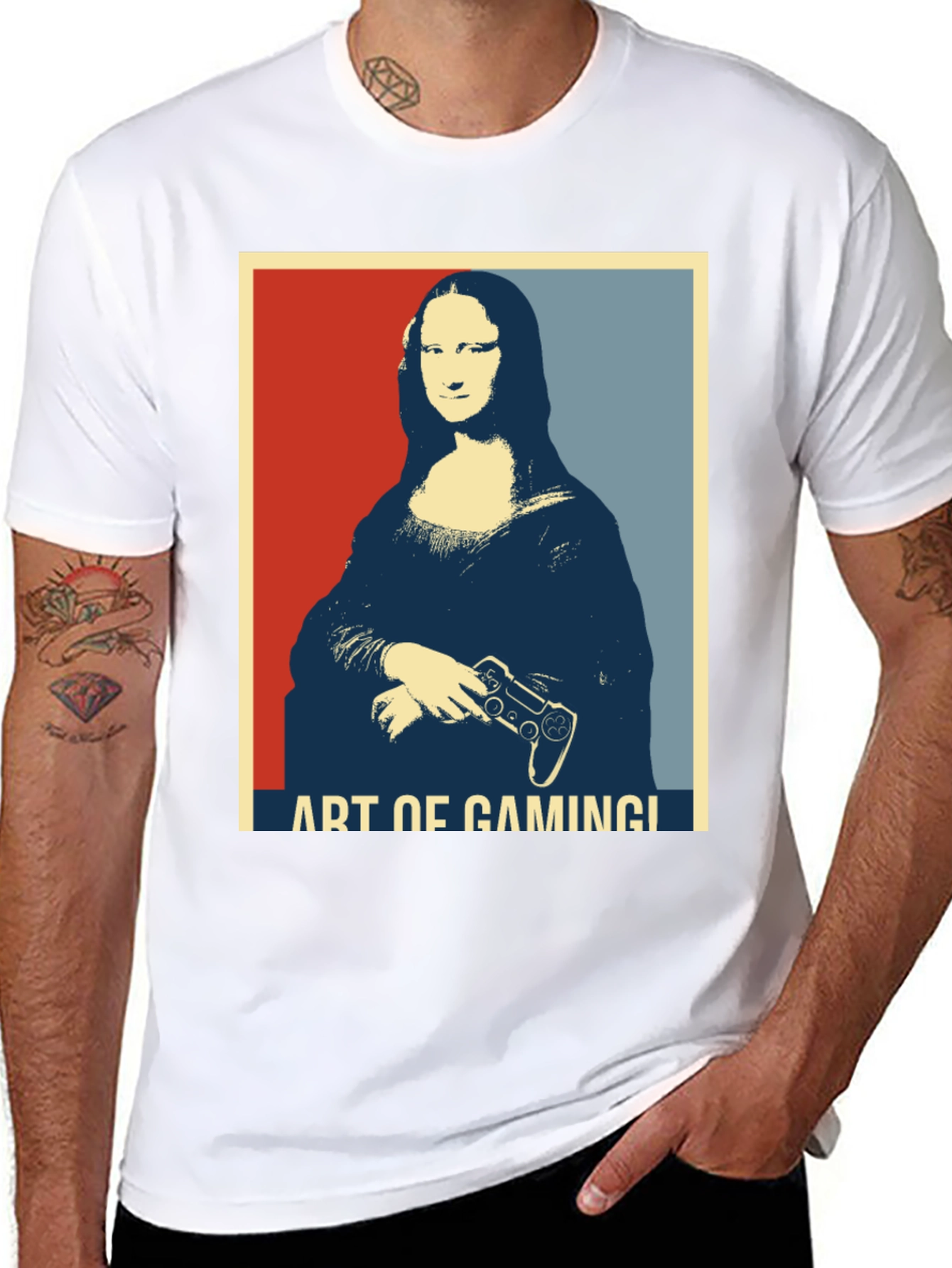 Art of Gaming Mona Lisa Black T-Shirt