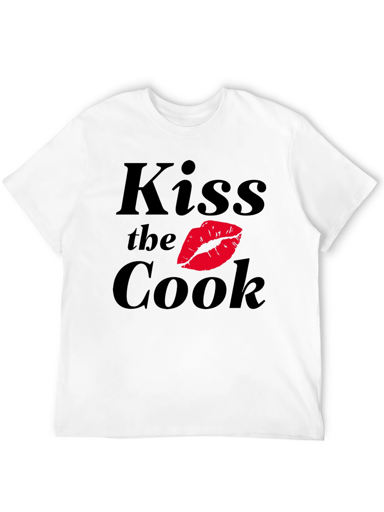 Kiss the Cook Black Graphic T-Shirt