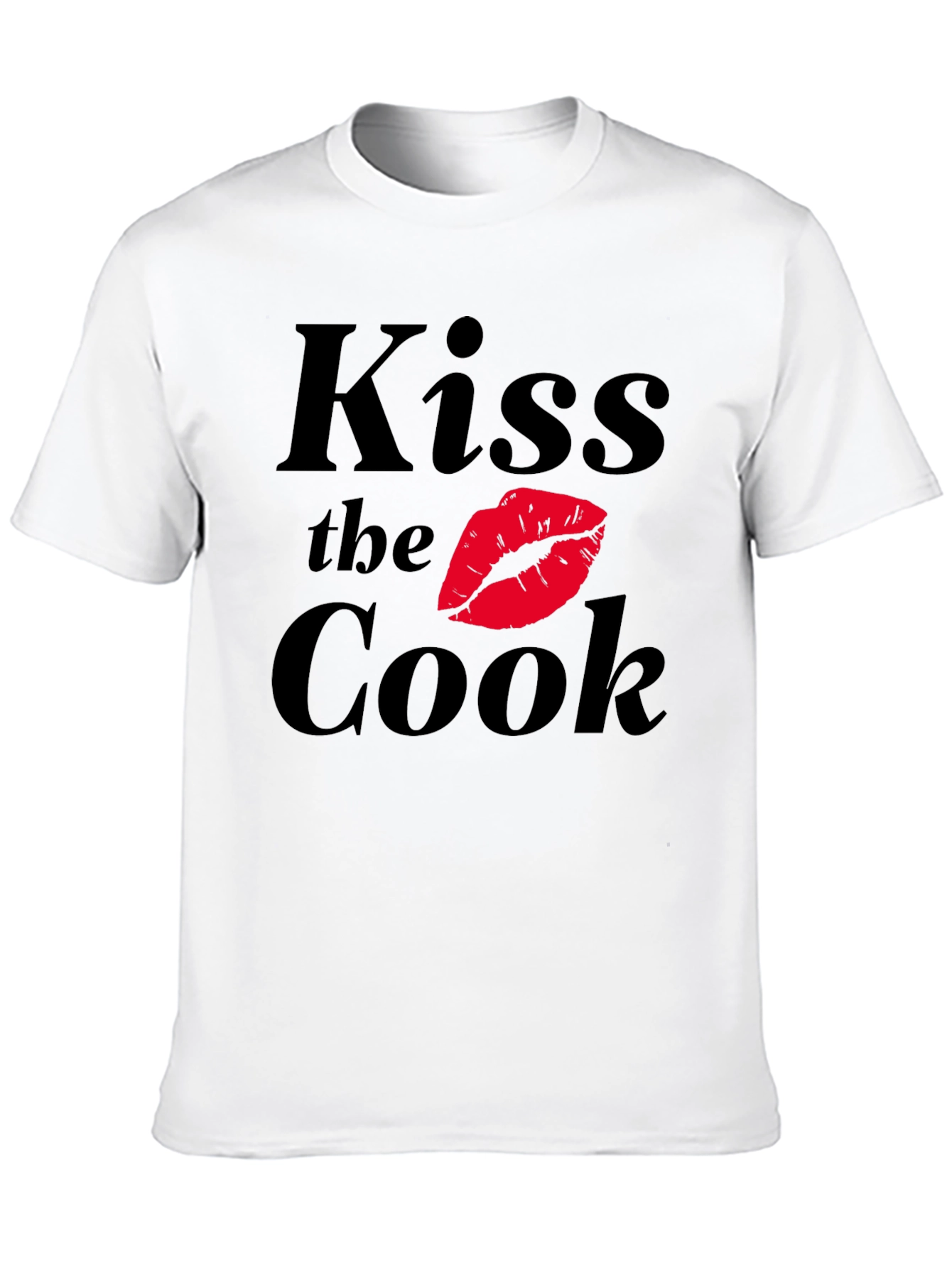 Kiss the Cook Black Graphic T-Shirt