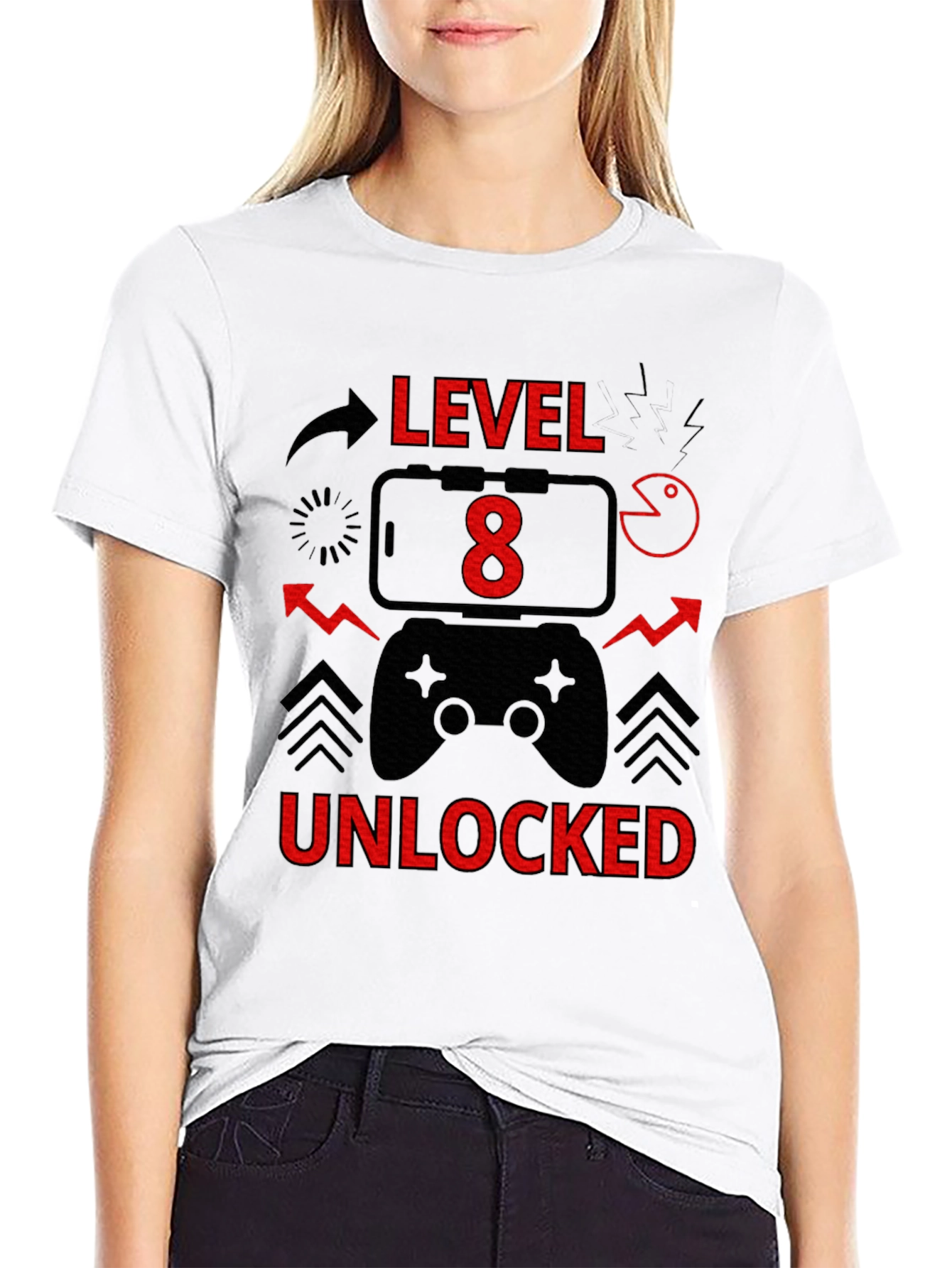 Level 8 Unlocked Gamer T-Shirt - Birthday Gift