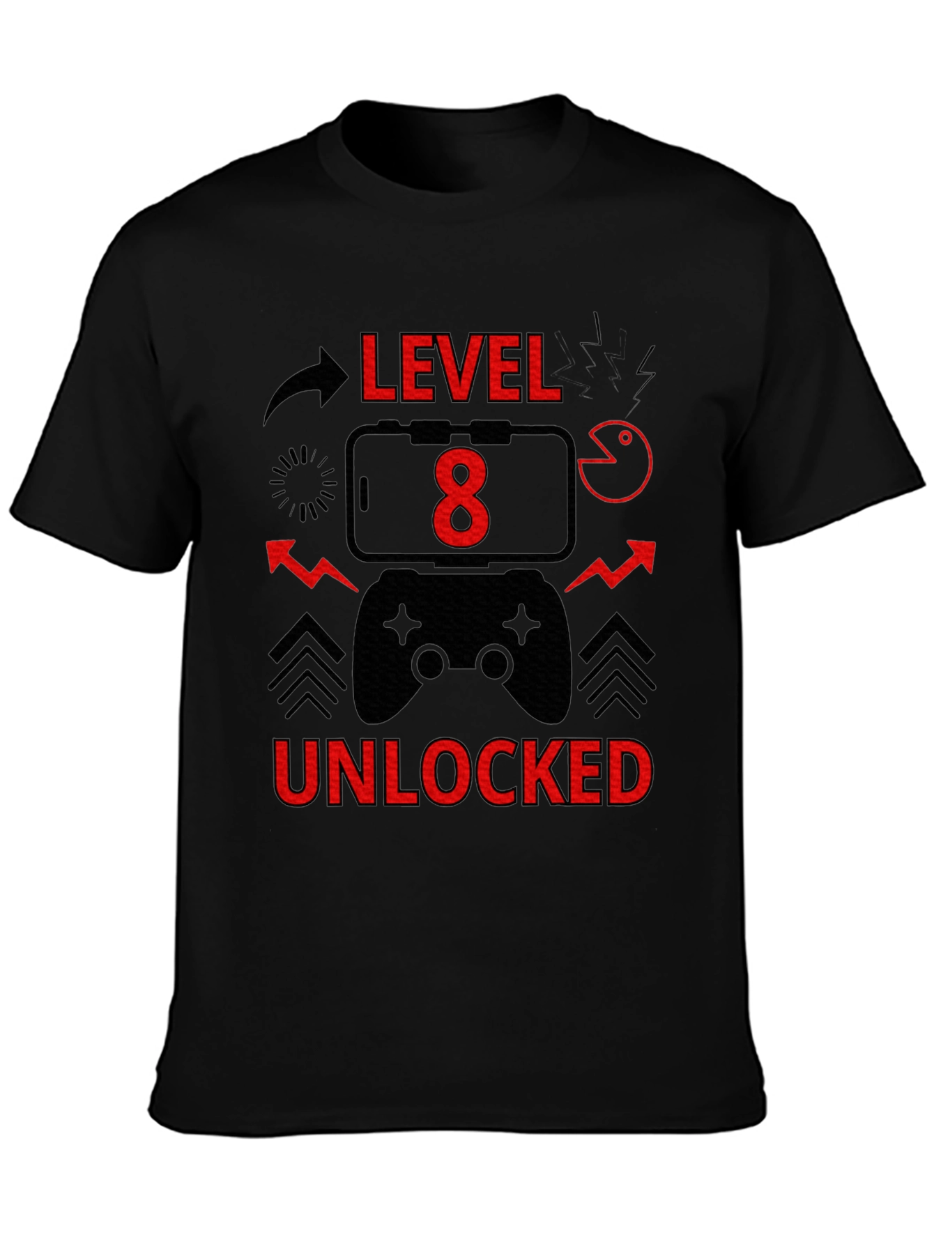Level 8 Unlocked Gamer T-Shirt - Birthday Gift