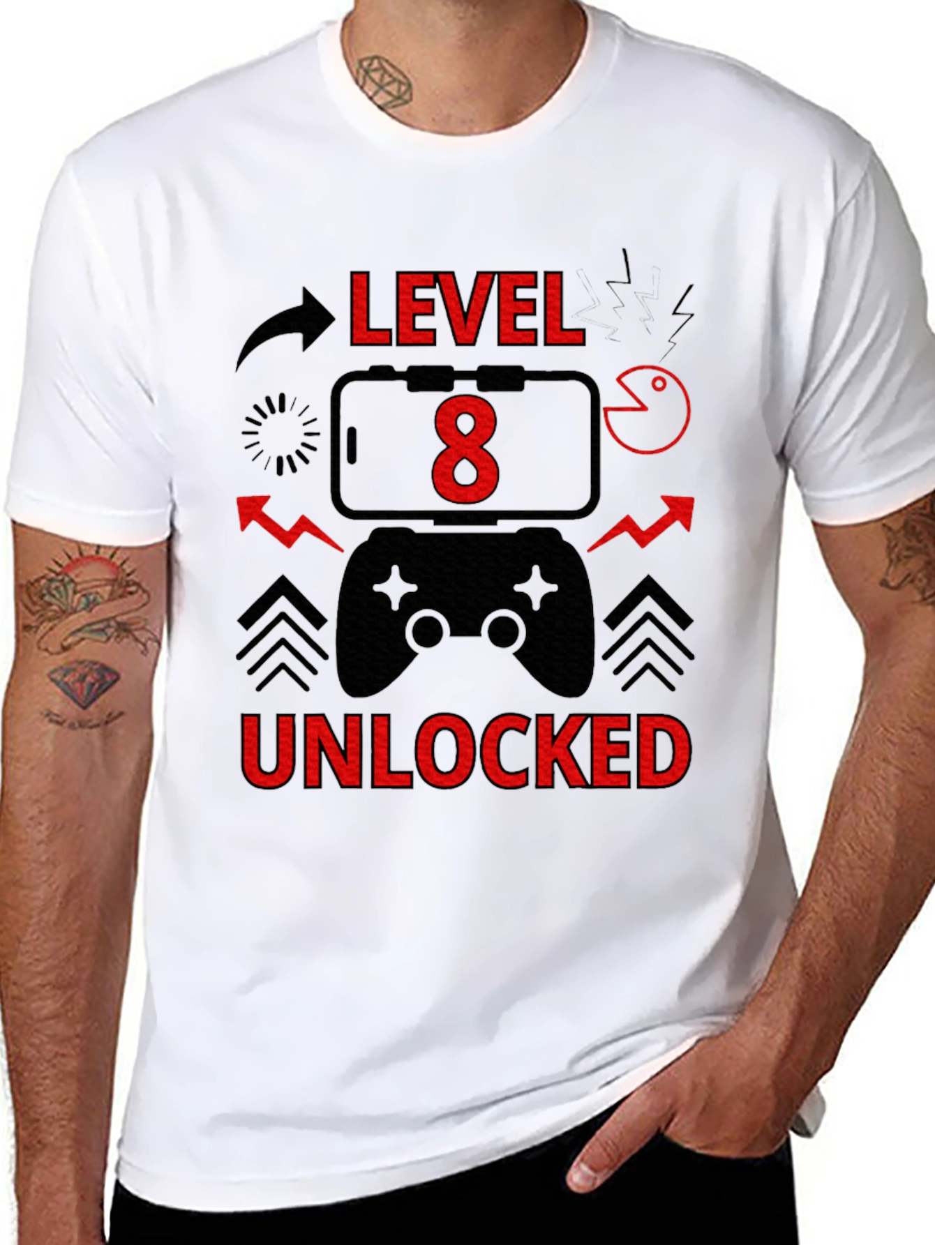 Level 8 Unlocked Gamer T-Shirt - Birthday Gift