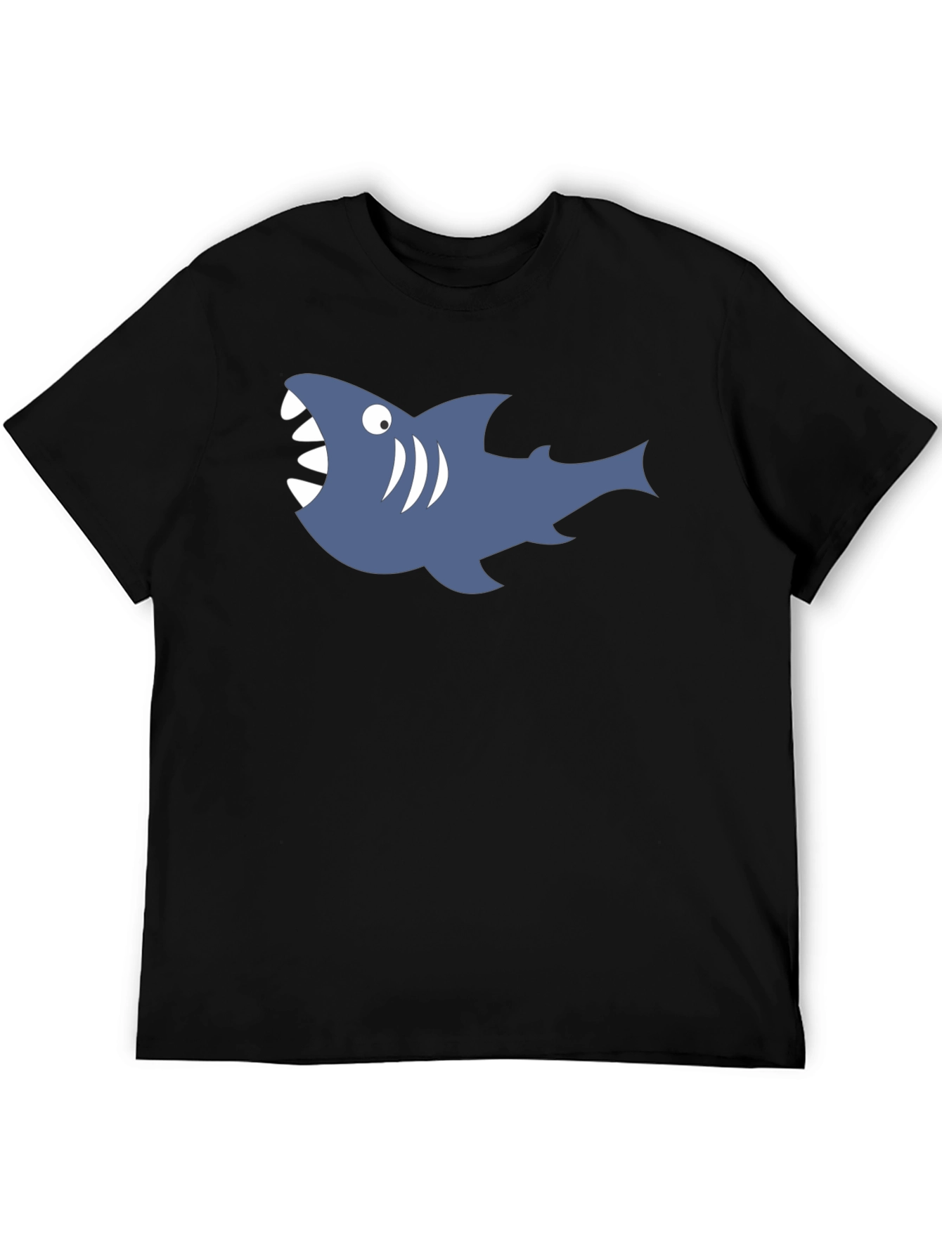 Mens Black Shark Graphic Tee - Casual Comfort