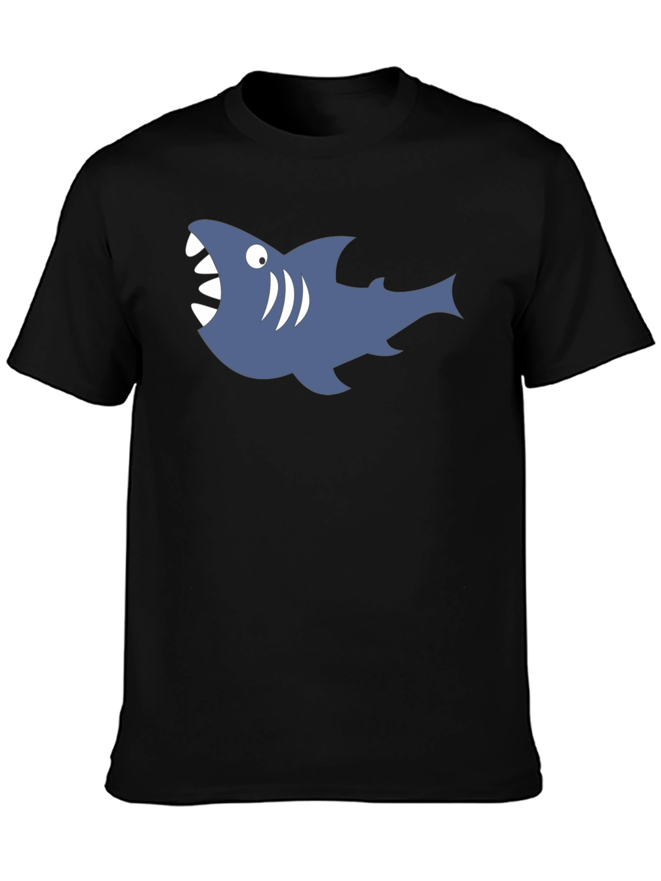 Mens Black Shark Graphic Tee - Casual Comfort