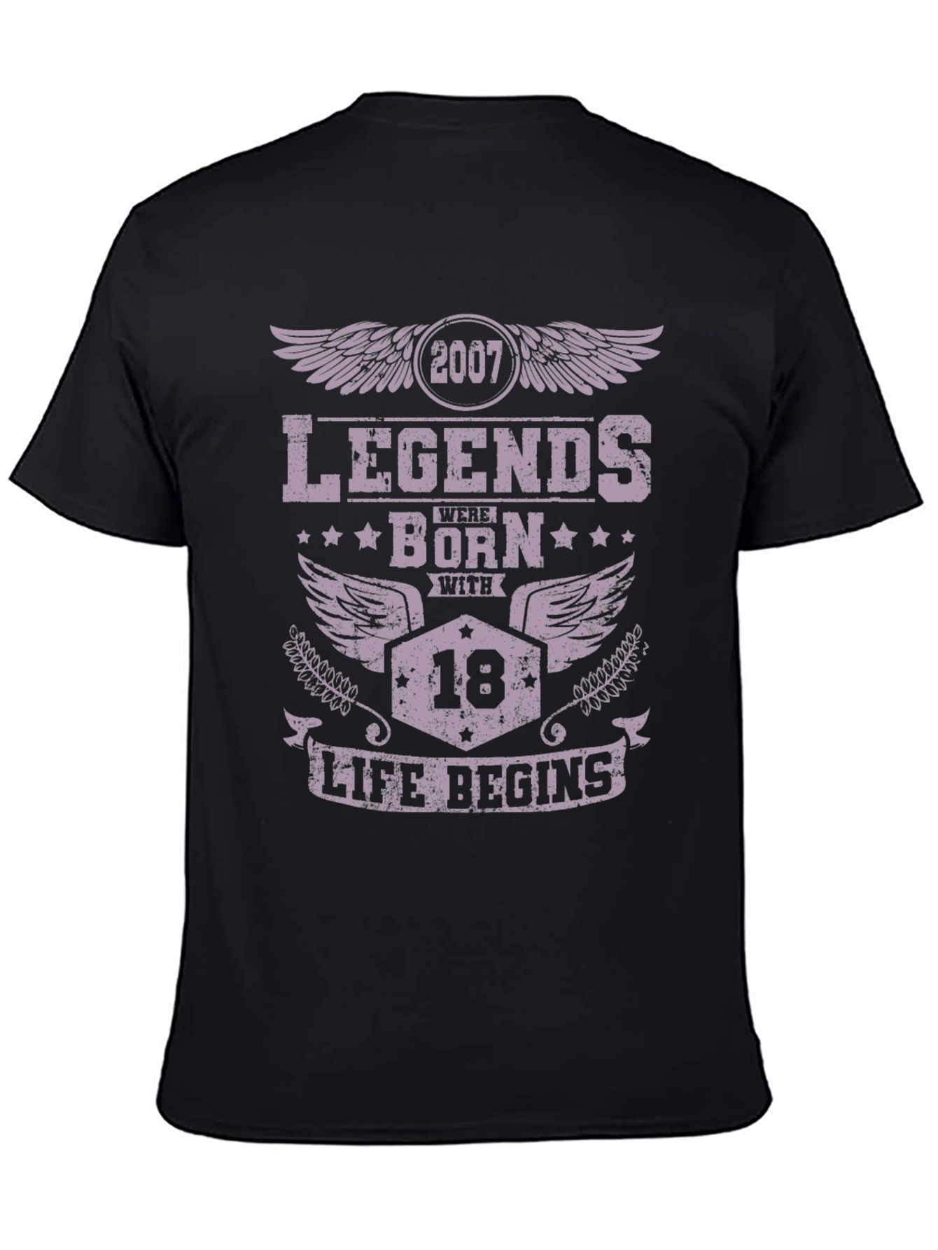 Legends Born in 2007 at 18 Black T-Shirt