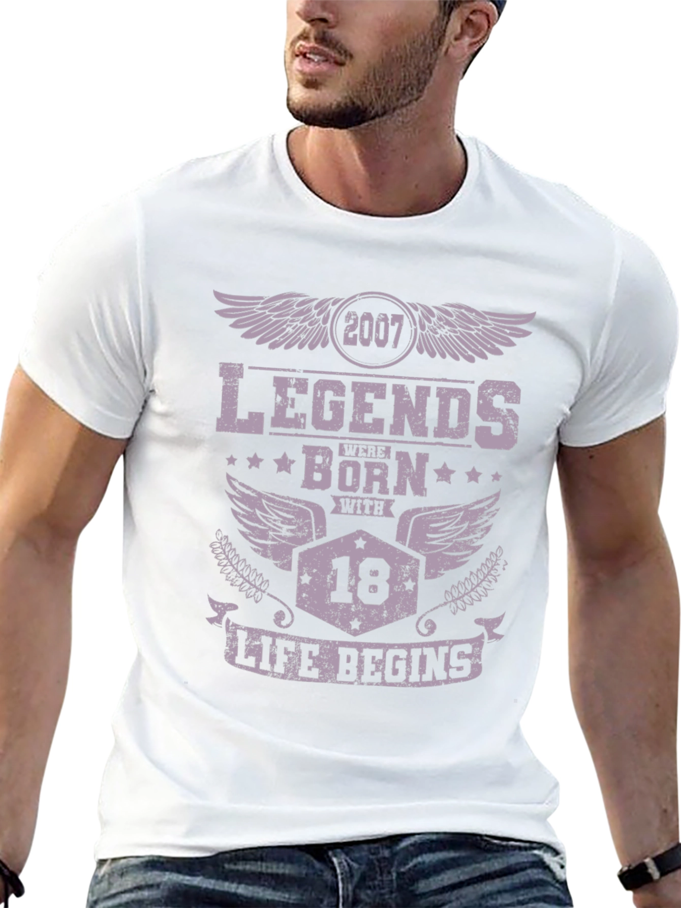 Legends Born in 2007 at 18 Black T-Shirt
