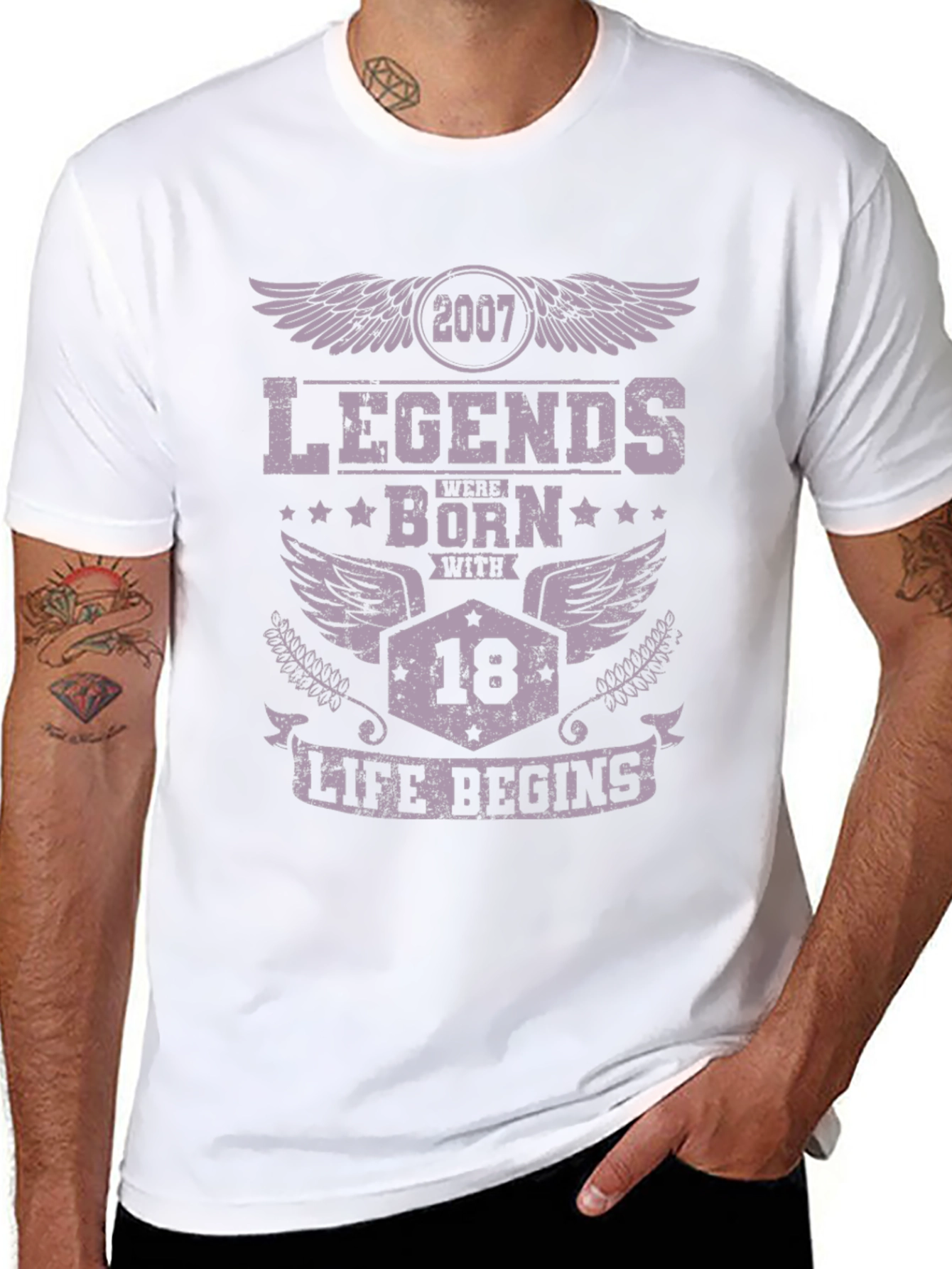Legends Born in 2007 at 18 Black T-Shirt