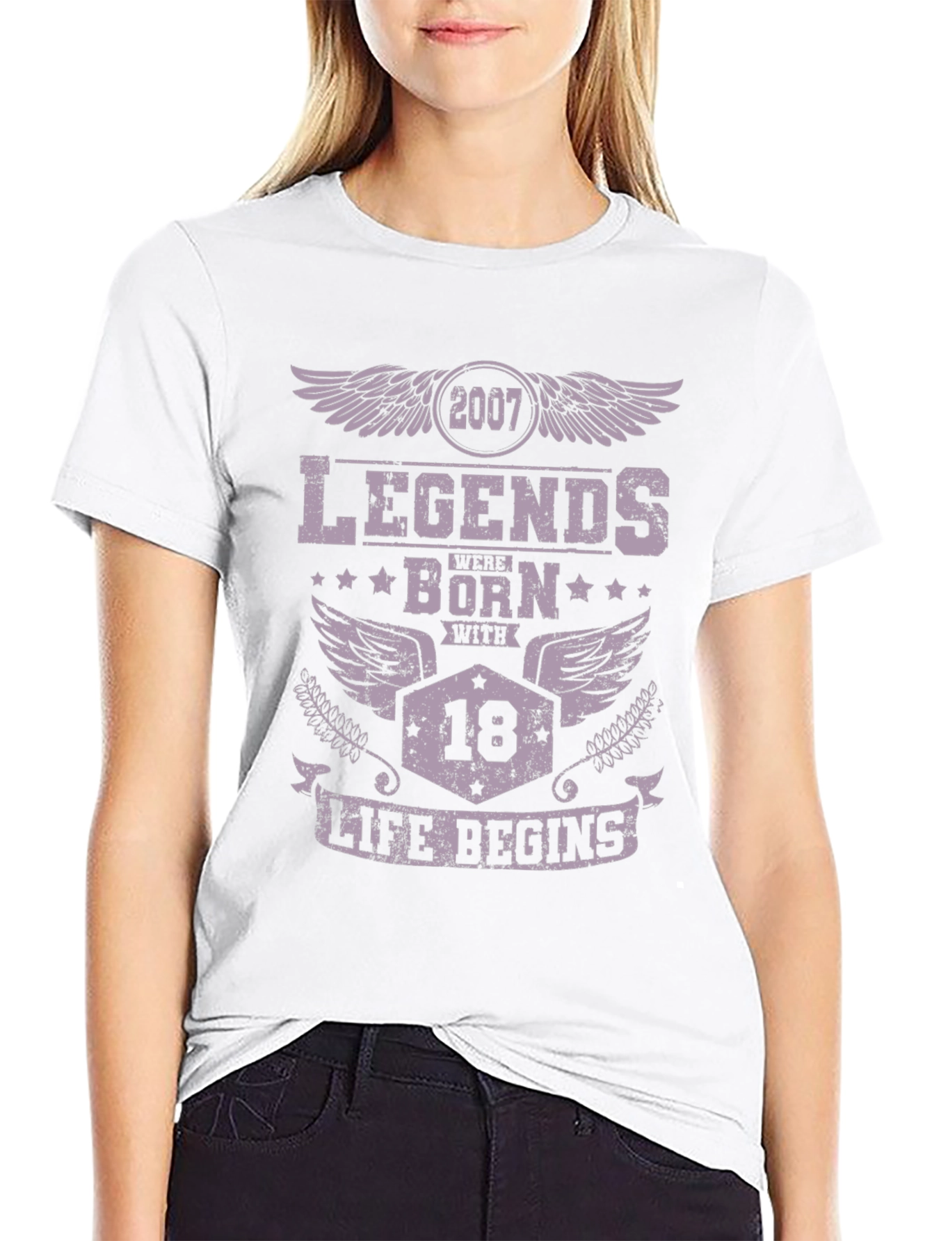 Legends Born in 2007 at 18 Black T-Shirt