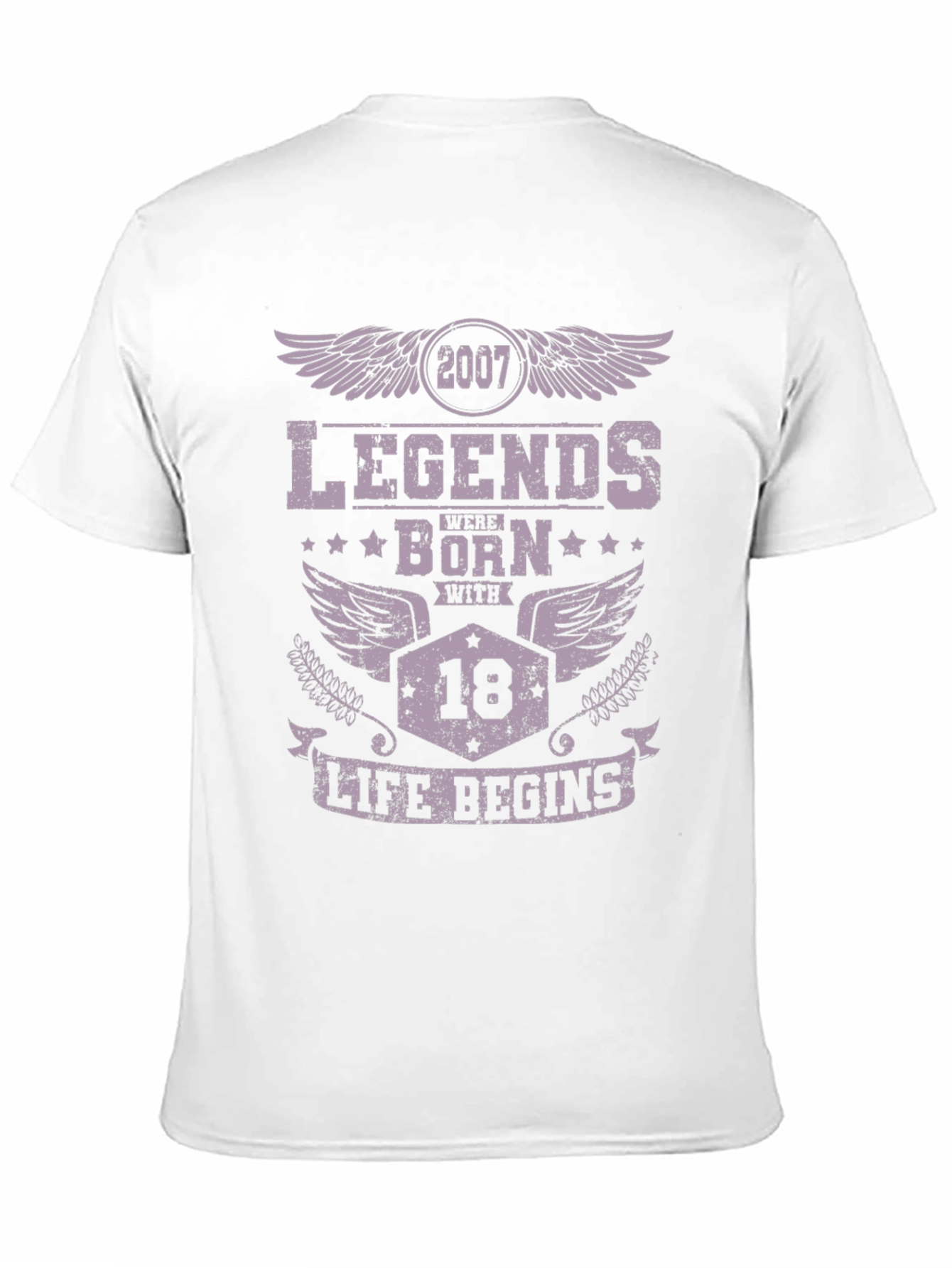 Legends Born in 2007 at 18 Black T-Shirt