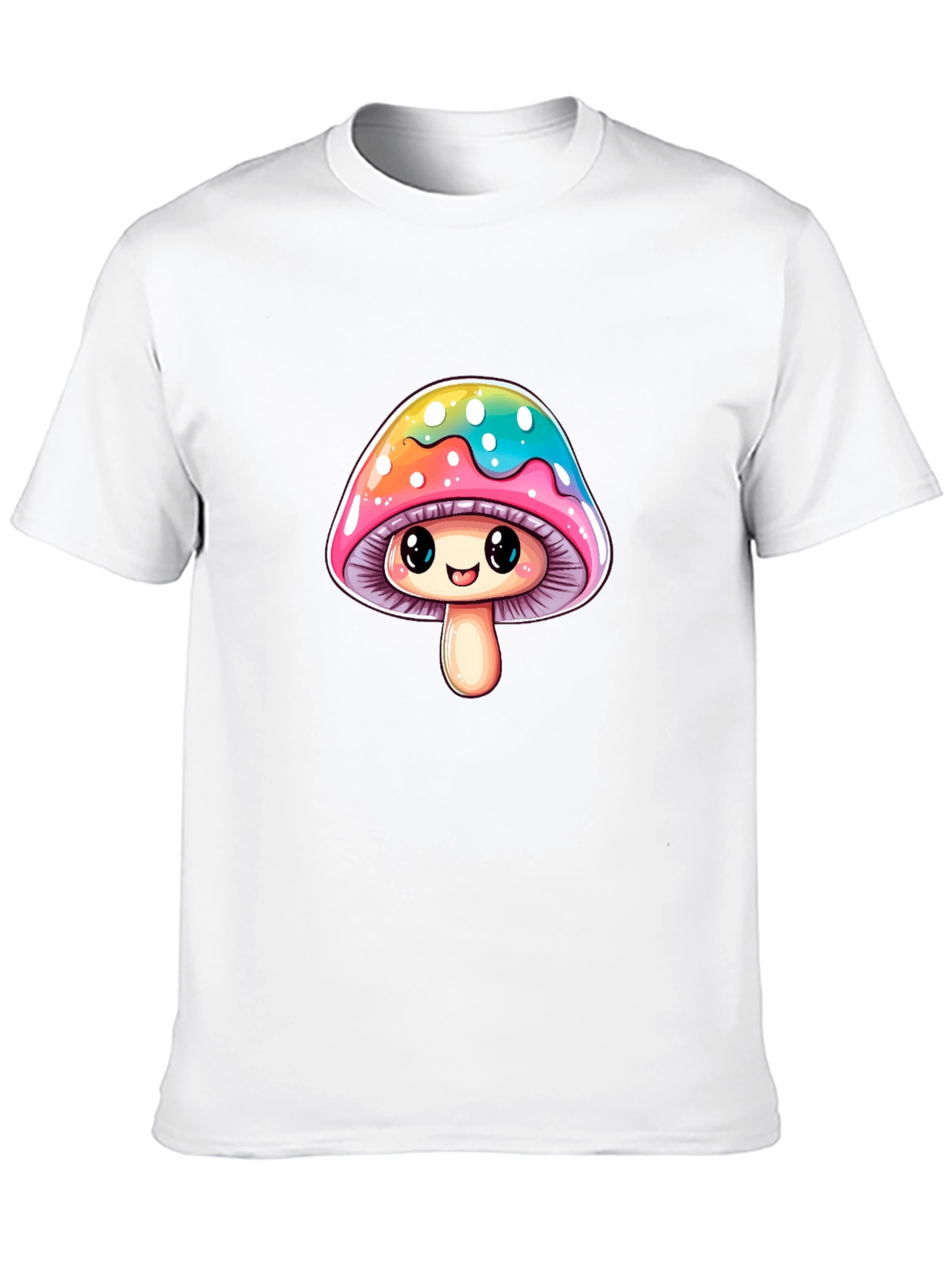Cute Mushroom Graphic Tee - Unisex Black T-Shirt