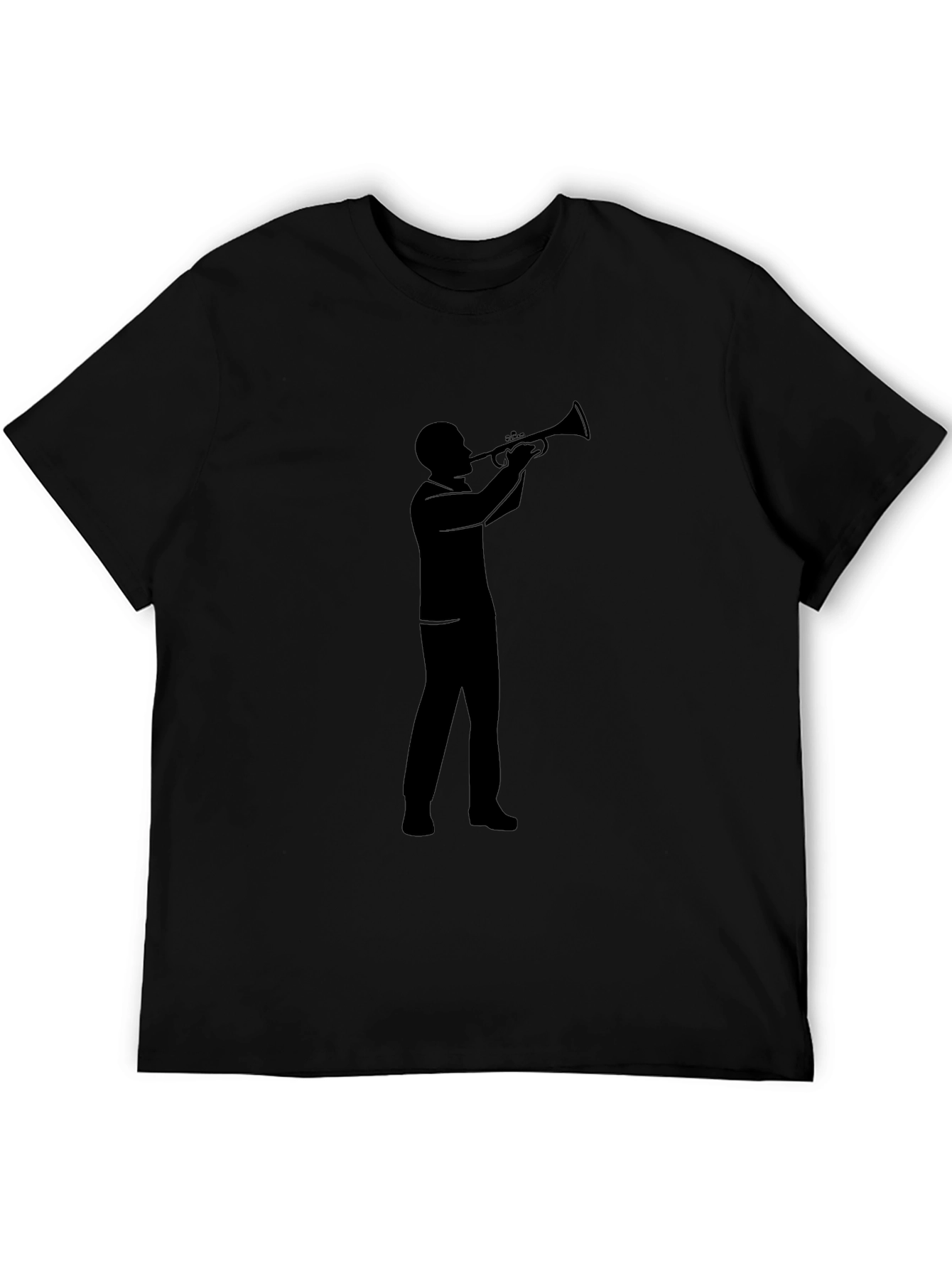 Black Trumpet Player Graphic Tee - Music Lover