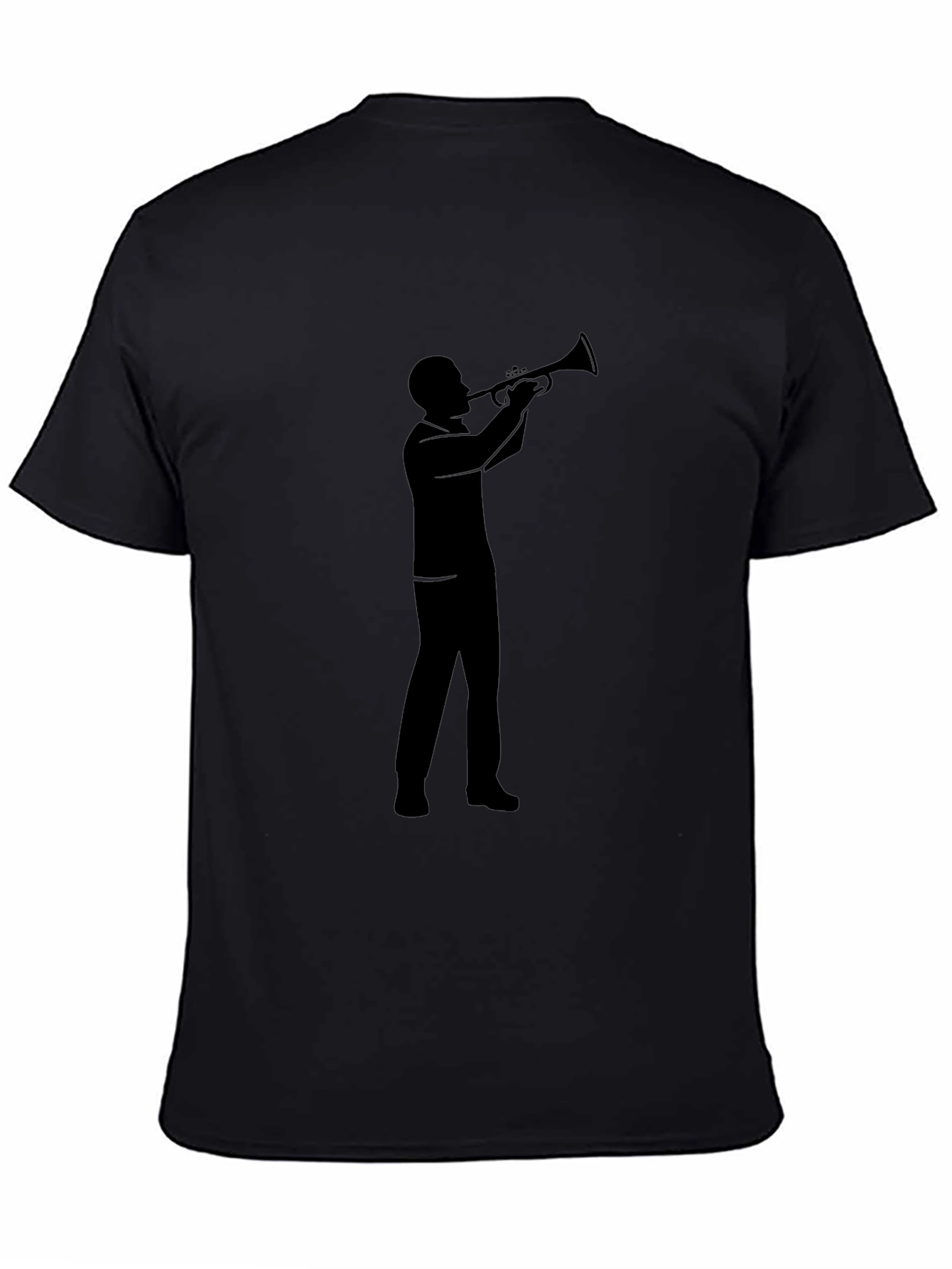 Black Trumpet Player Graphic Tee - Music Lover