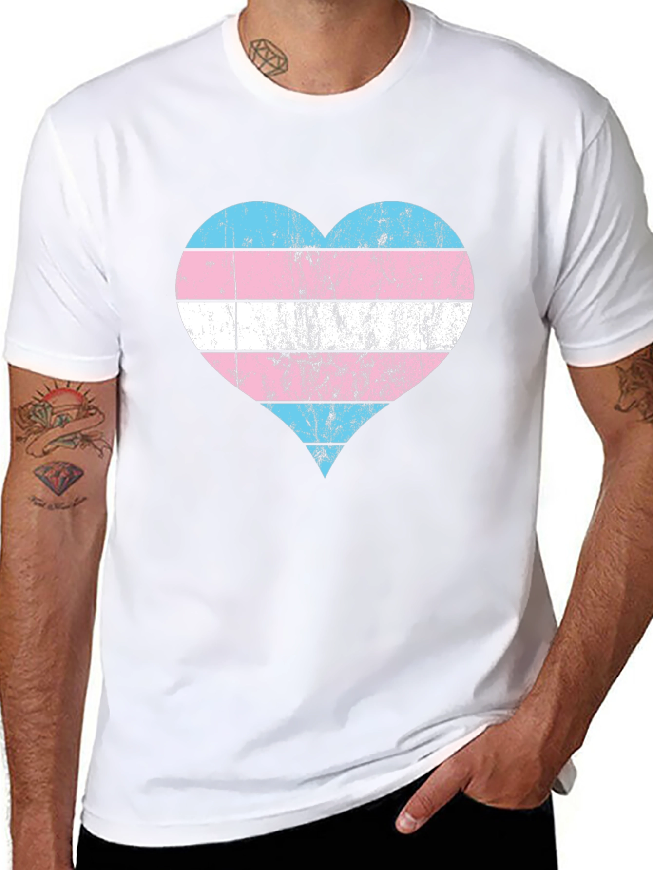 Transgender Pride Flag Heart T-Shirt