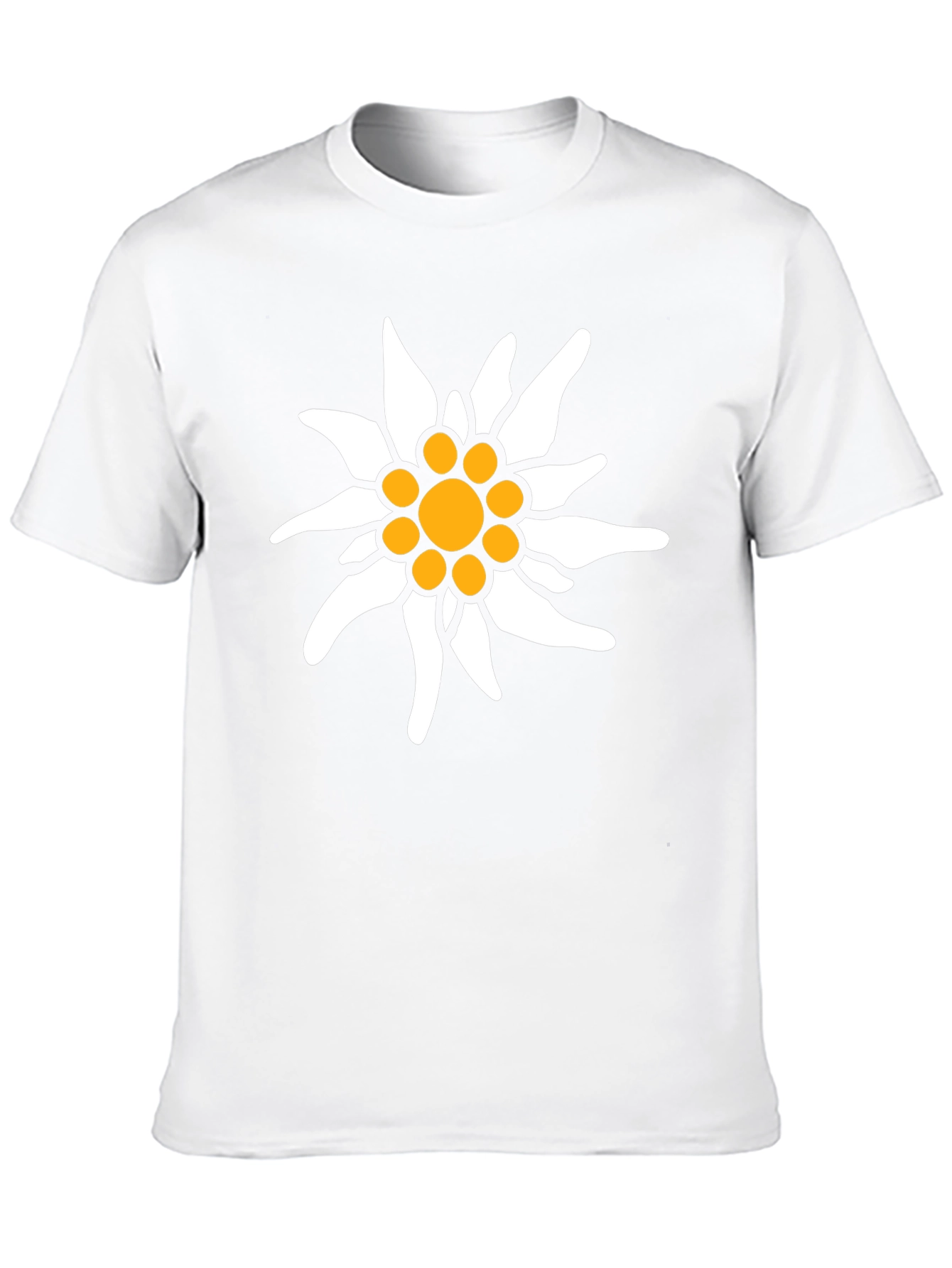 Edelweiss Flower Graphic Tee - Black