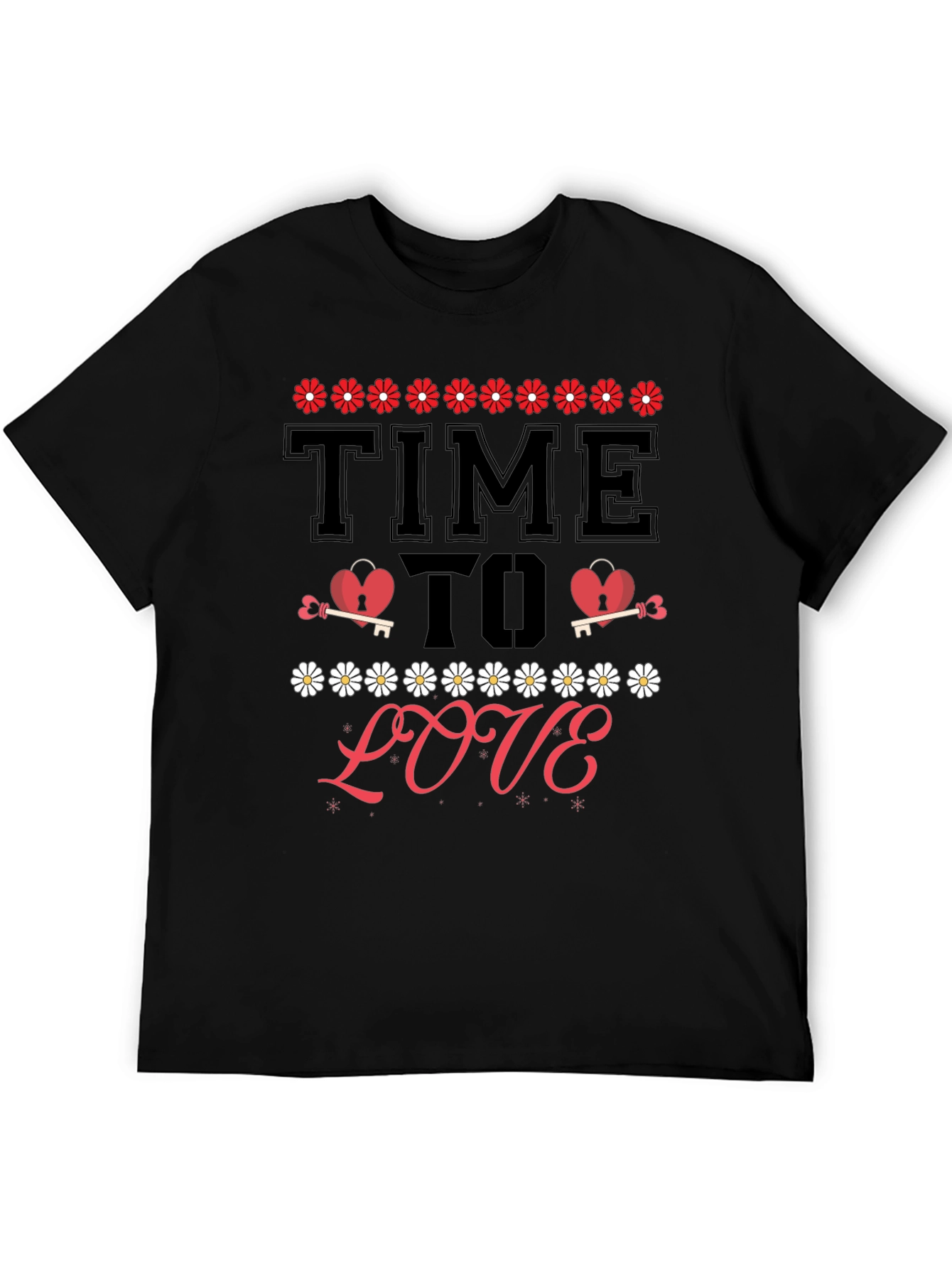 Time to Love T-Shirt - Heart & Key Design