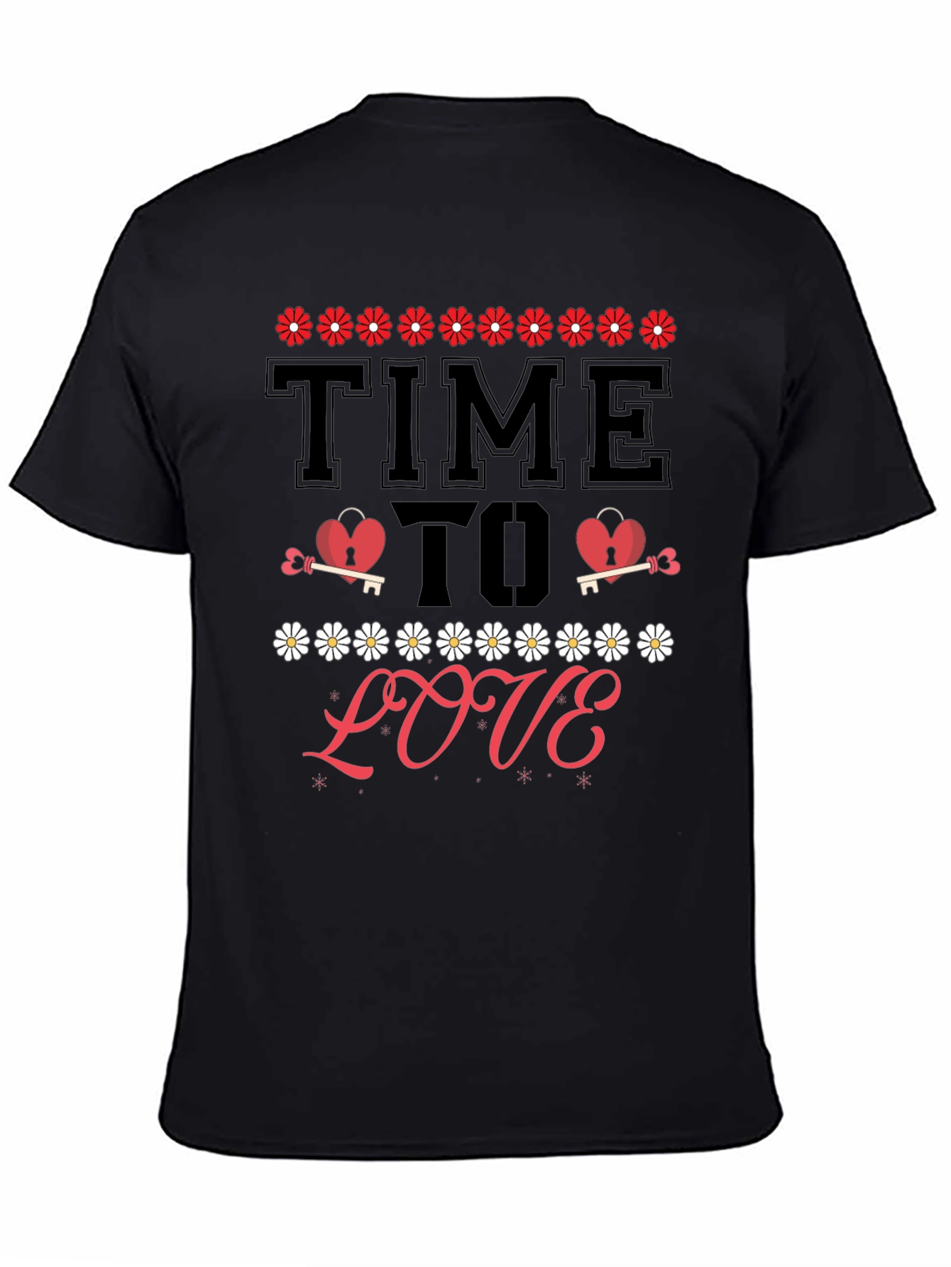 Time to Love T-Shirt - Heart & Key Design