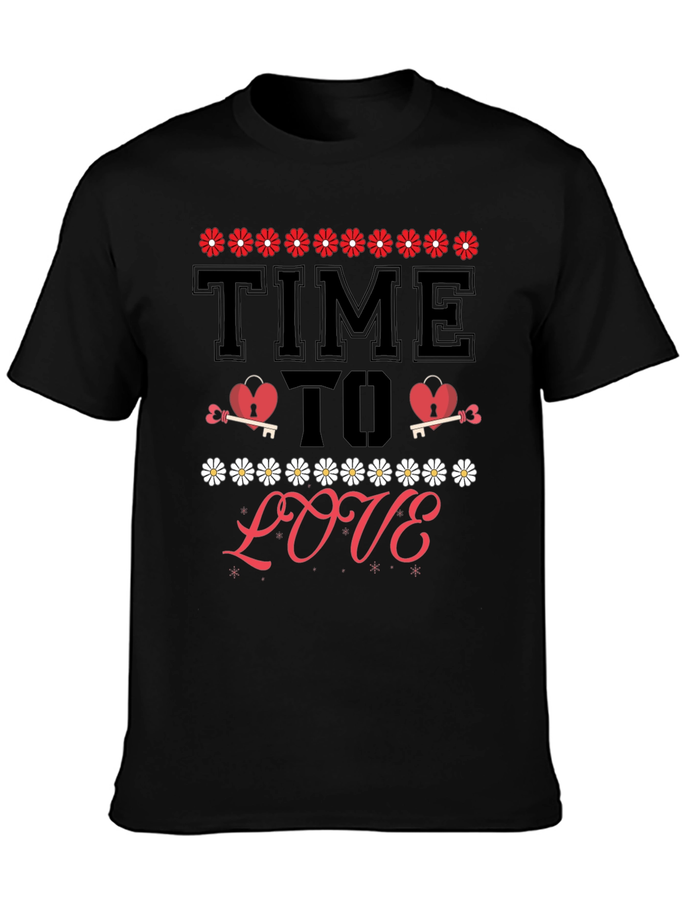 Time to Love T-Shirt - Heart & Key Design