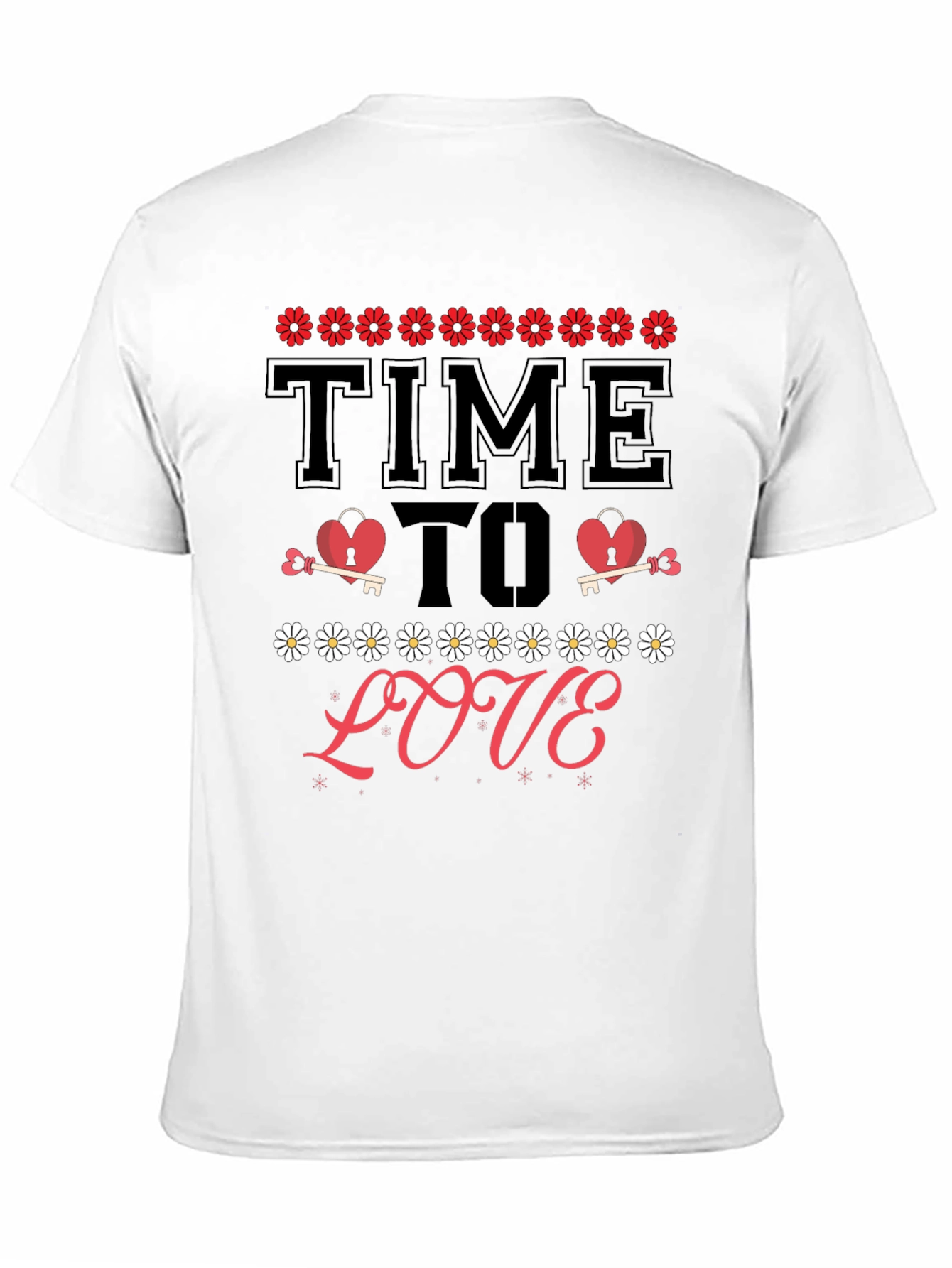 Time to Love T-Shirt - Heart & Key Design