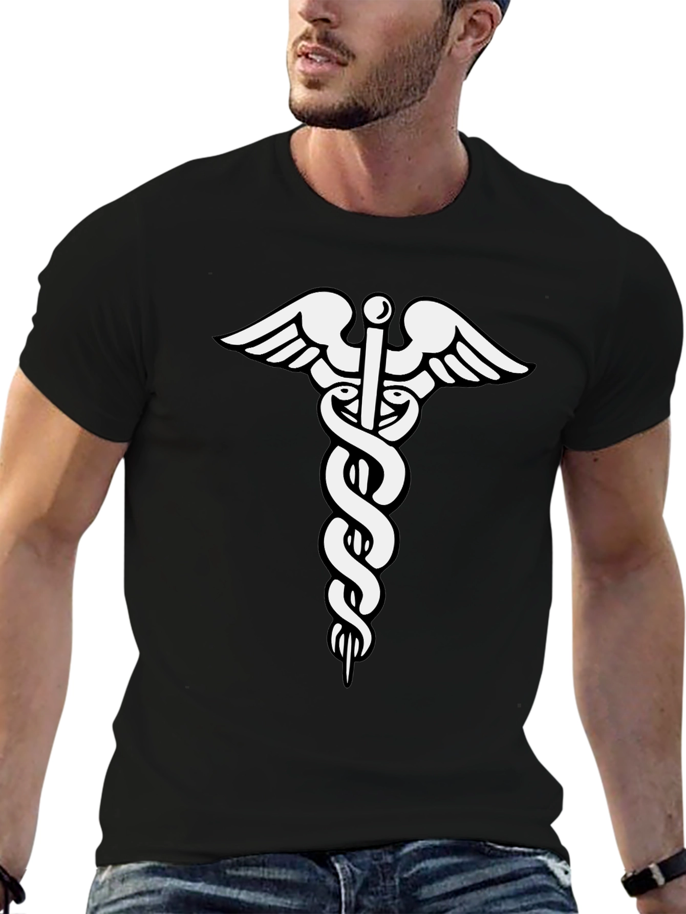 Caduceus Symbol T-Shirt - Medical Profession Tee