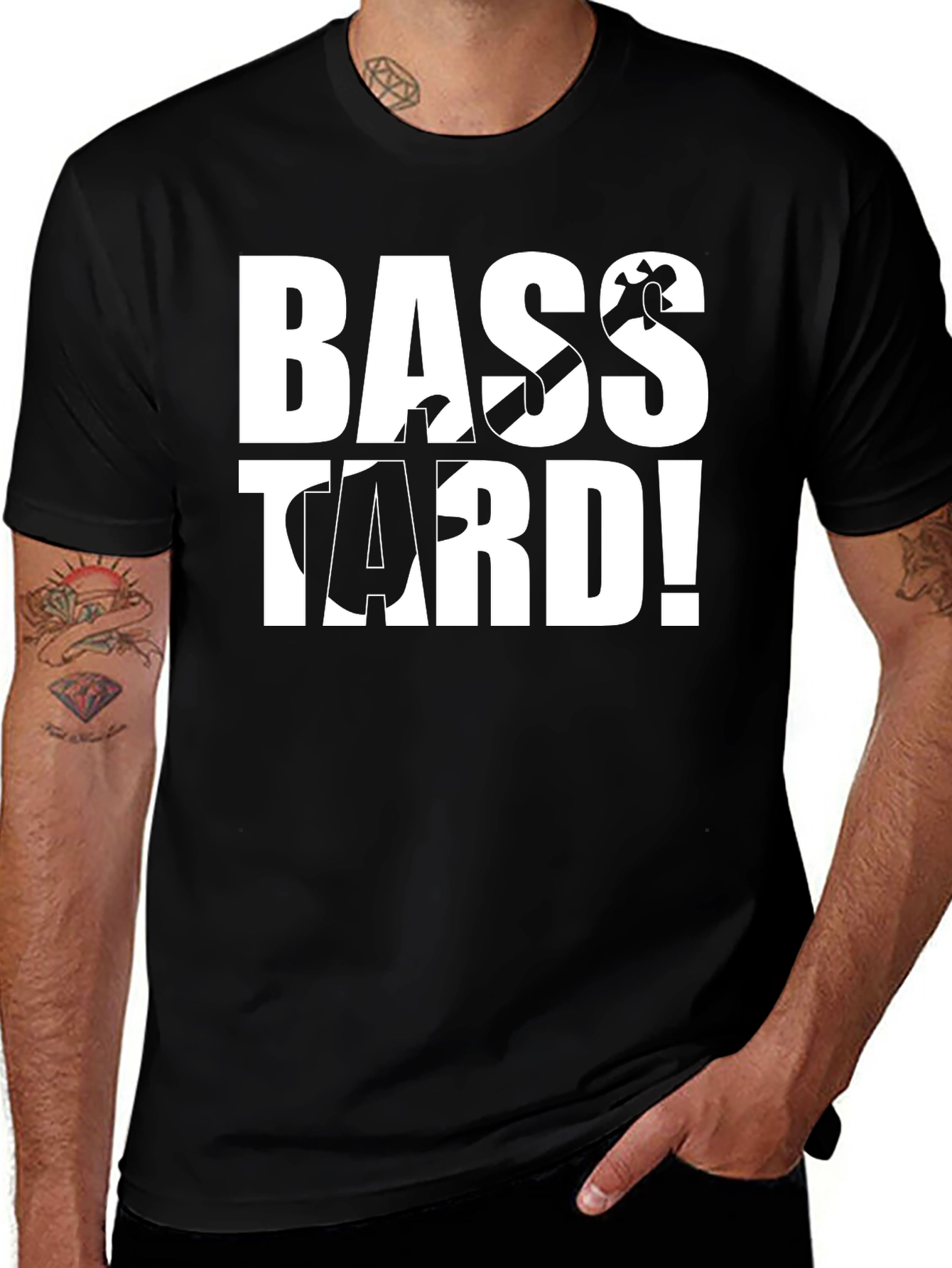 Bass-tard Black Graphic T-Shirt