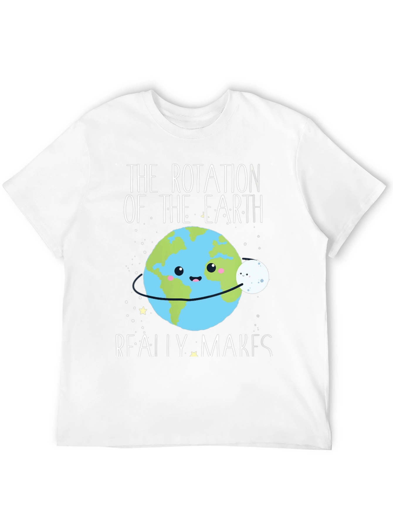 Earth Rotation T-Shirt Funny Cartoon Graphic Tee