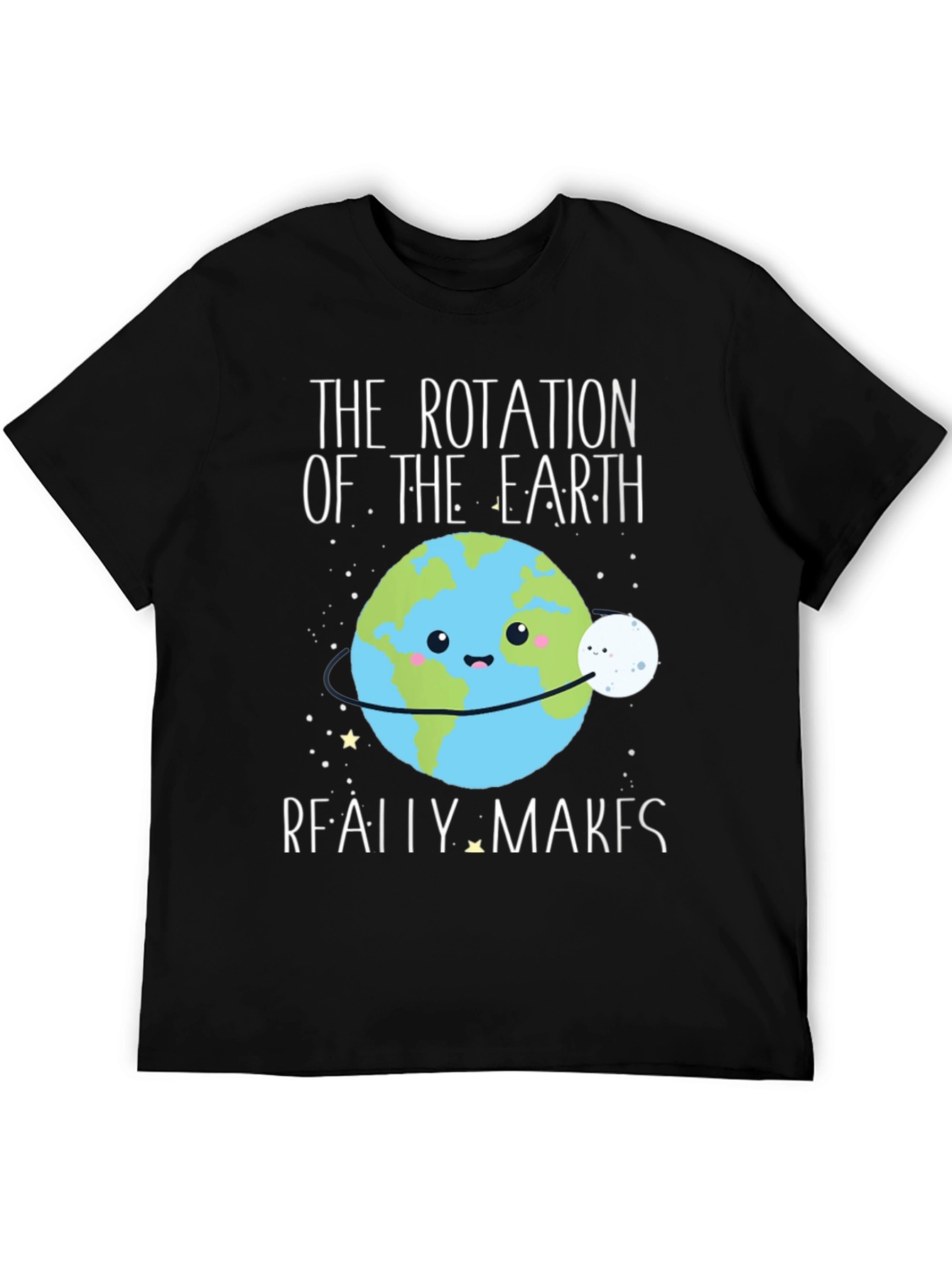 Earth Rotation T-Shirt Funny Cartoon Graphic Tee