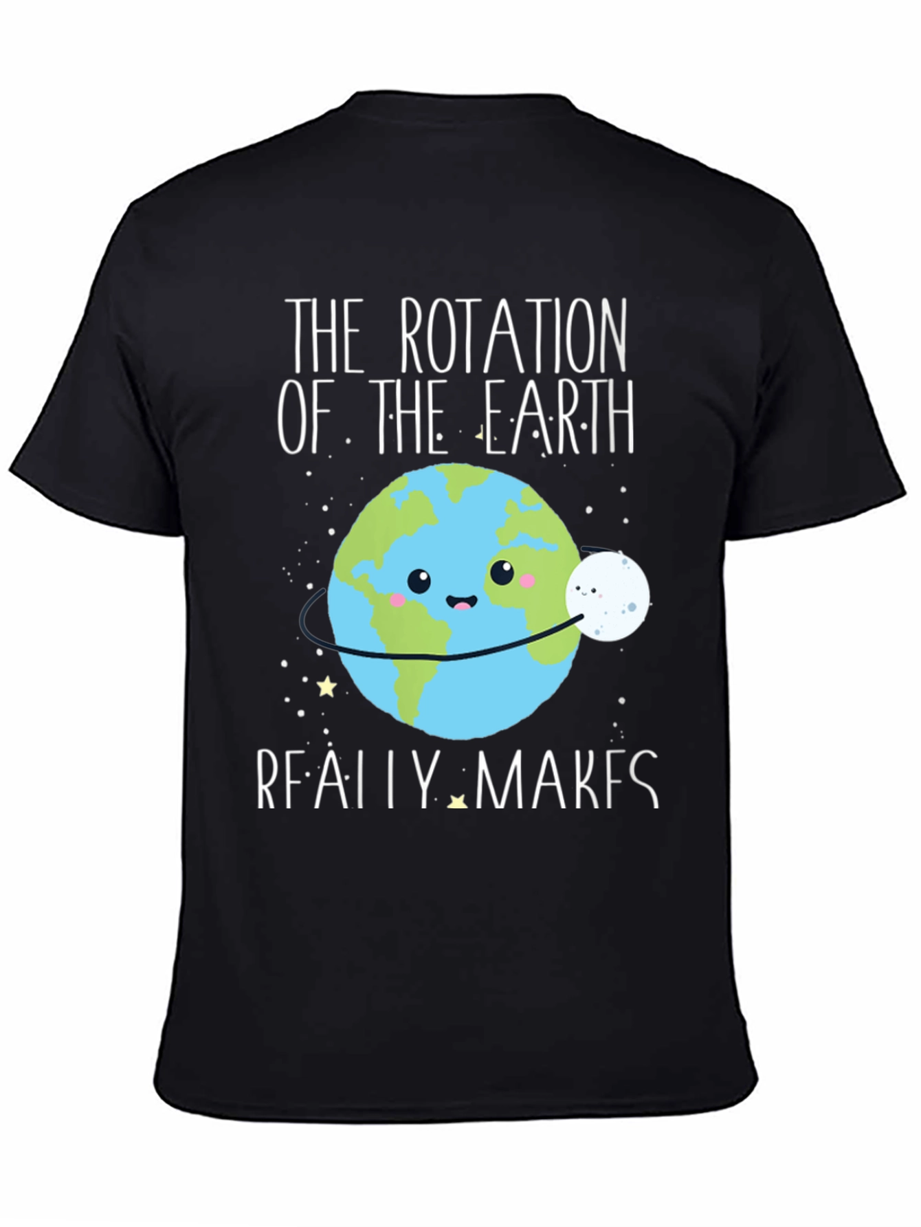 Earth Rotation T-Shirt Funny Cartoon Graphic Tee