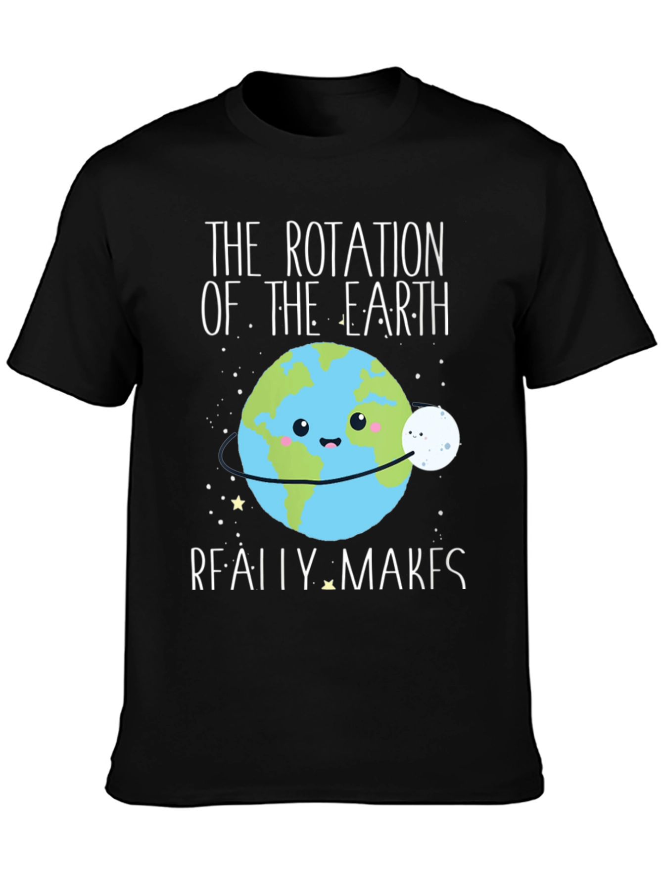 Earth Rotation T-Shirt Funny Cartoon Graphic Tee