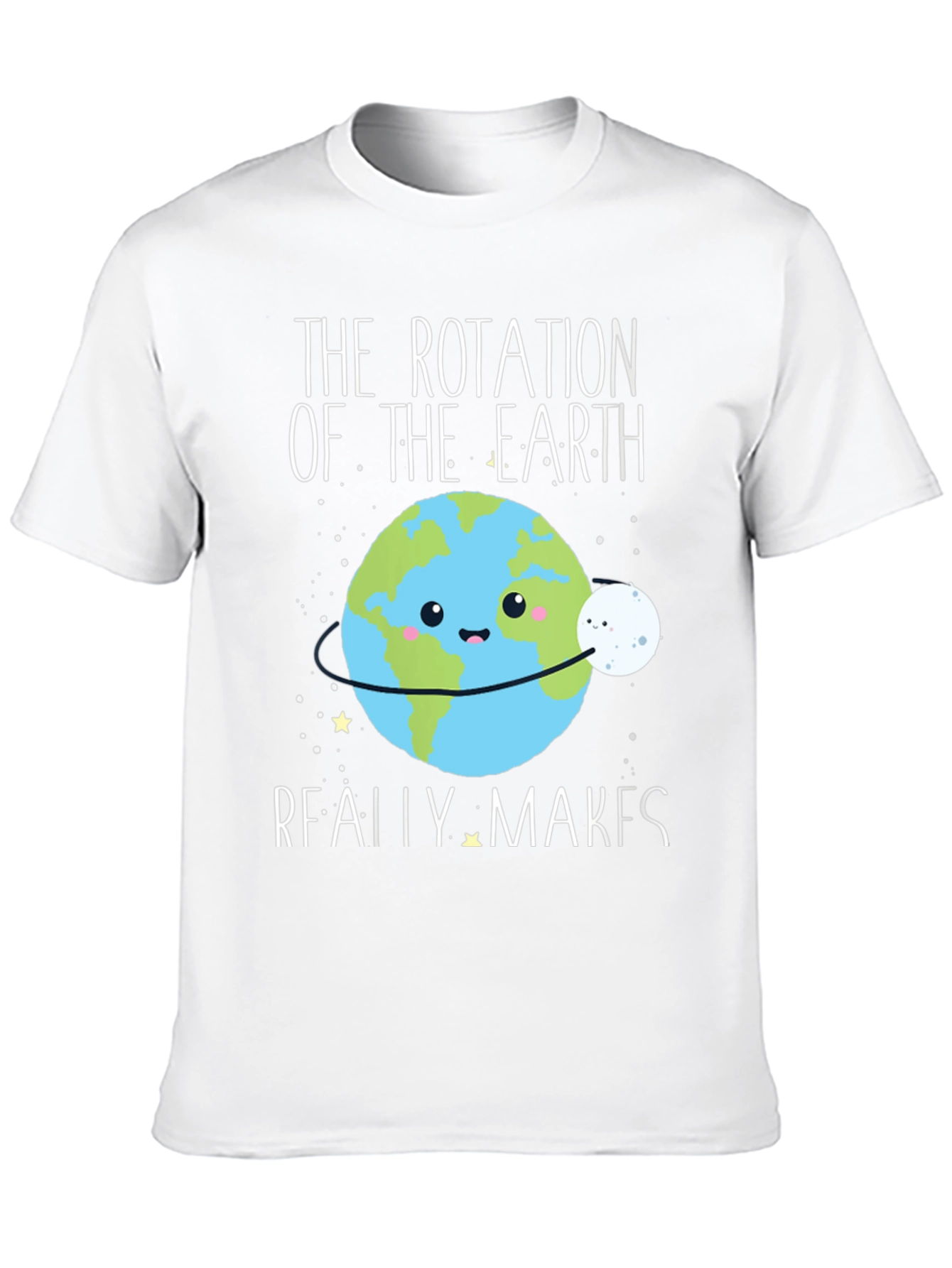 Earth Rotation T-Shirt Funny Cartoon Graphic Tee