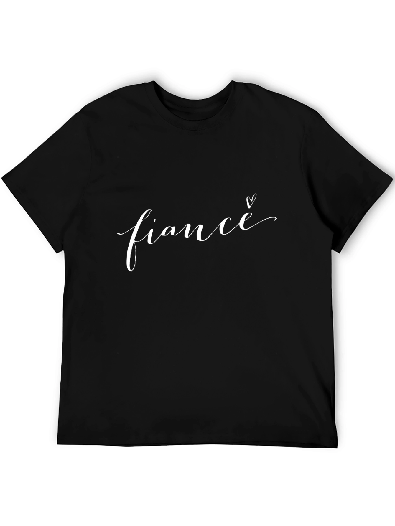 Fiancé T-Shirt - Stylish Script Heart Tee