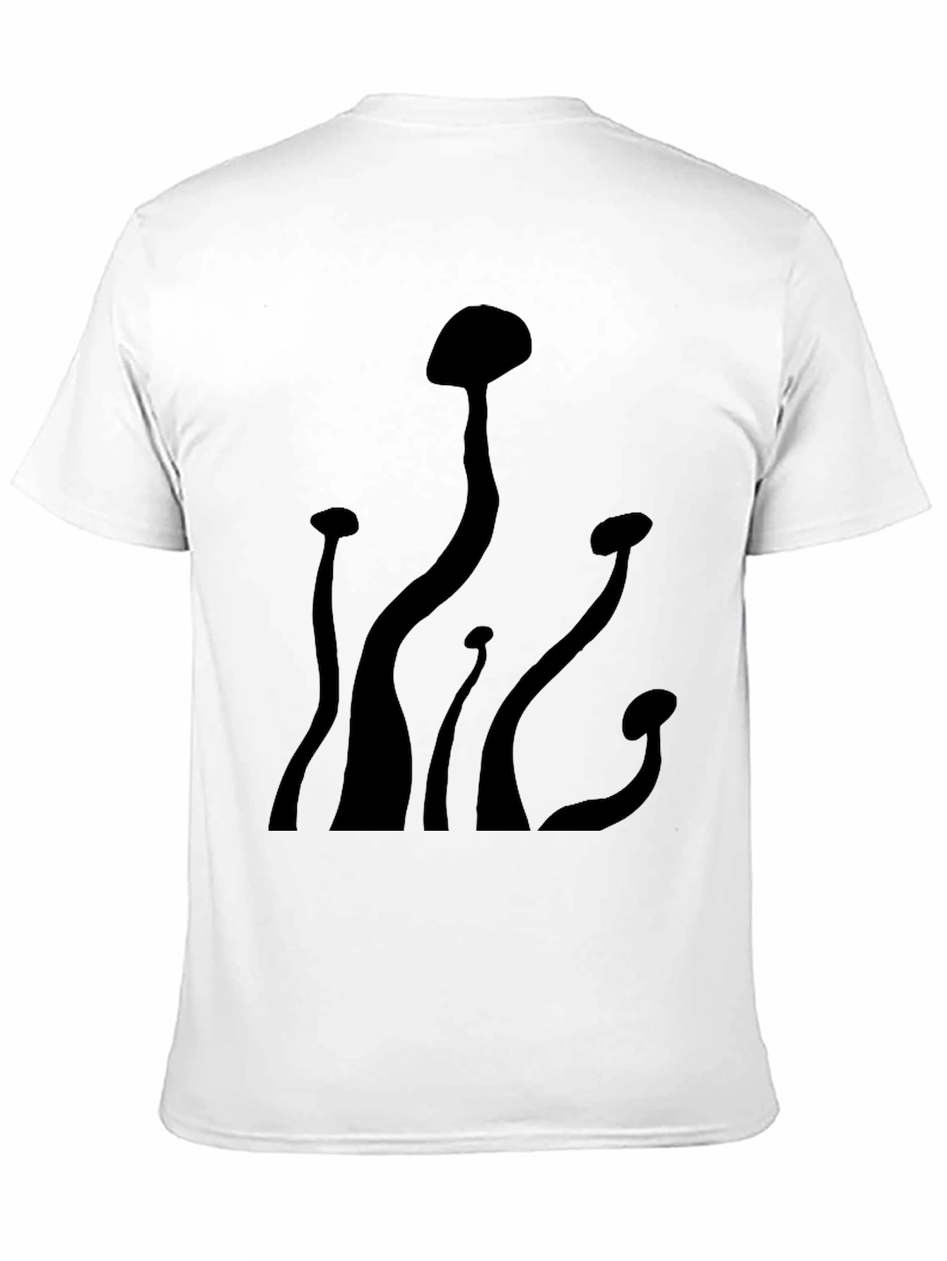 Mens Black Mushroom Graphic Tee - Casual Comfort