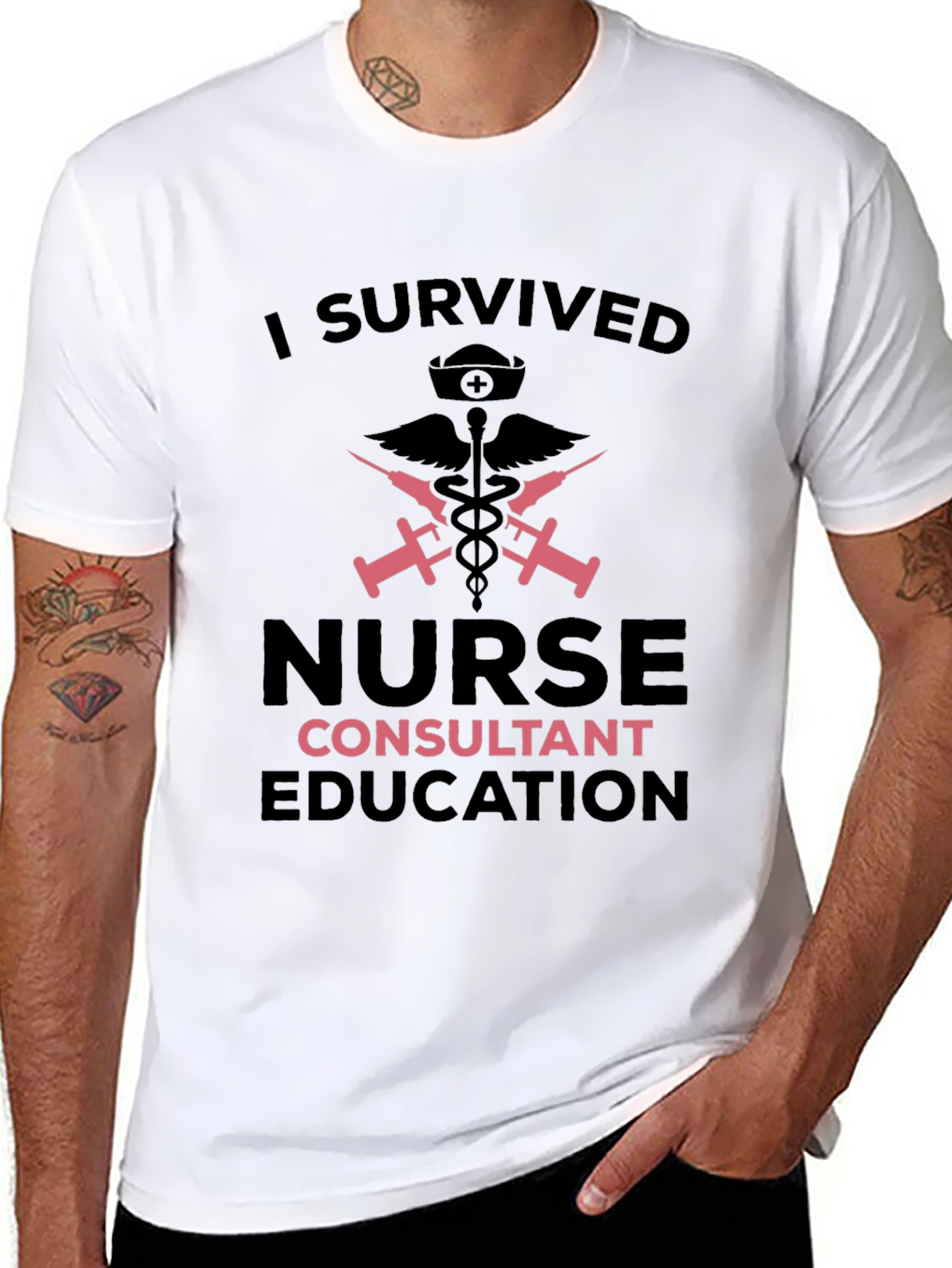 I Survived Nurse Consultant Education Black T-Shirt