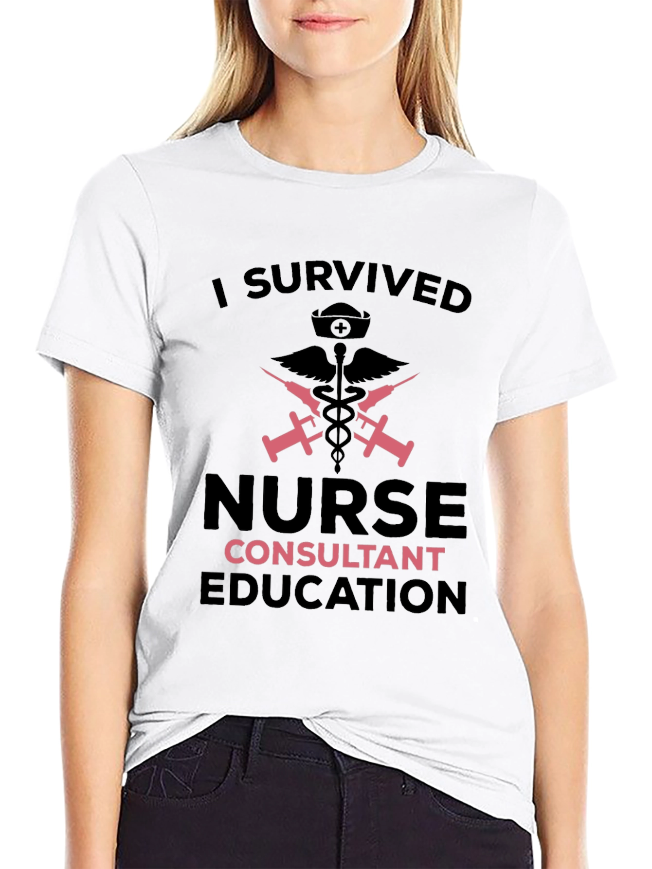 I Survived Nurse Consultant Education Black T-Shirt