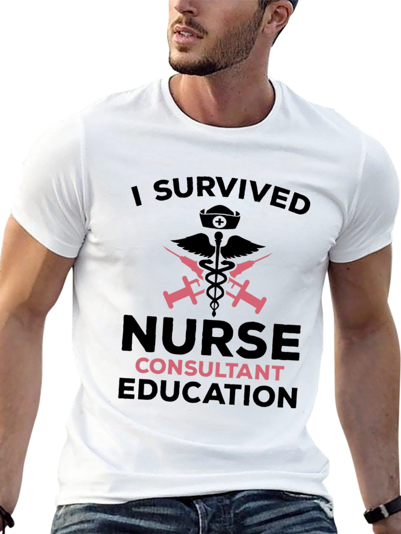 I Survived Nurse Consultant Education Black T-Shirt